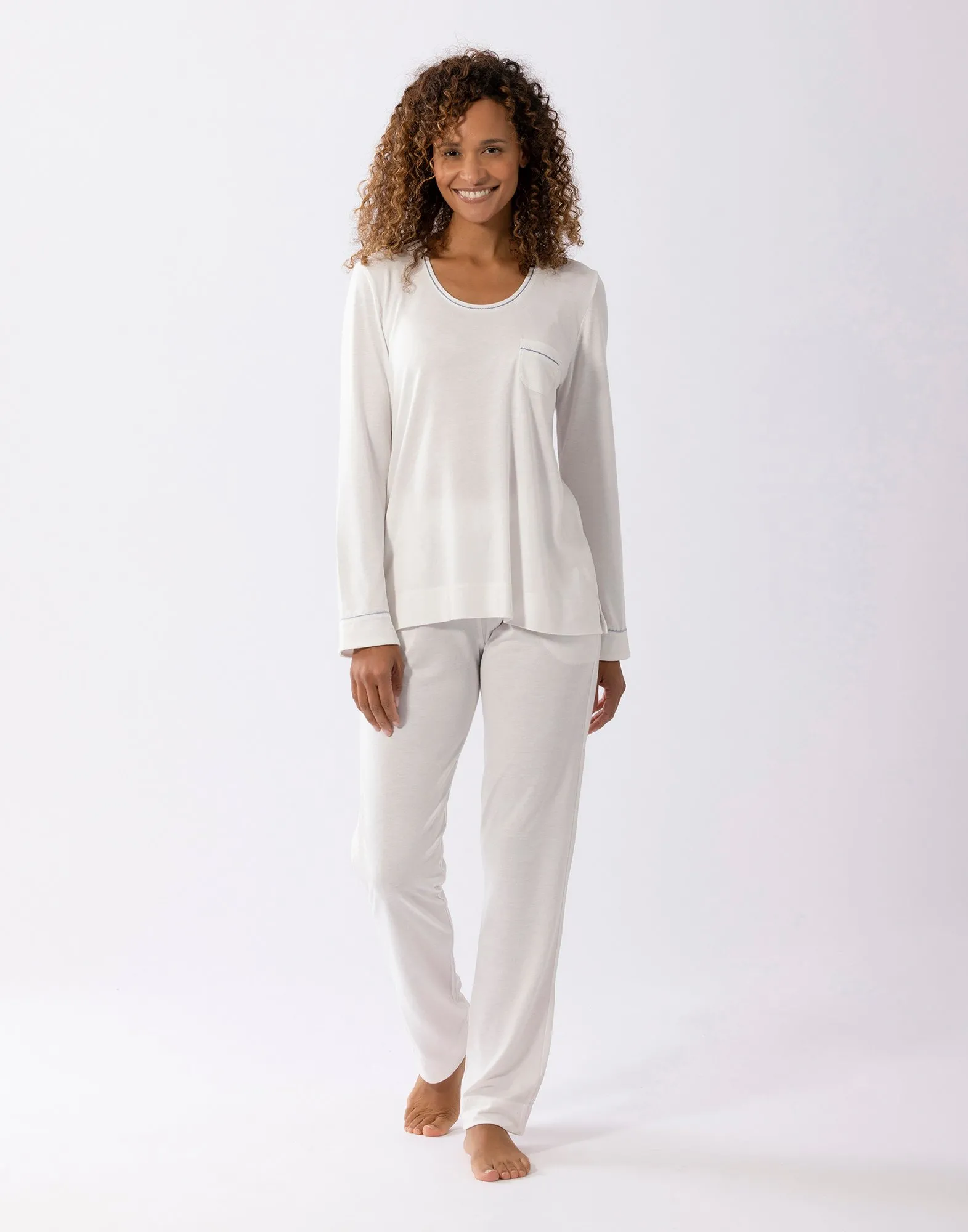 Pyjama en coton modal Blanc INTEMP A02