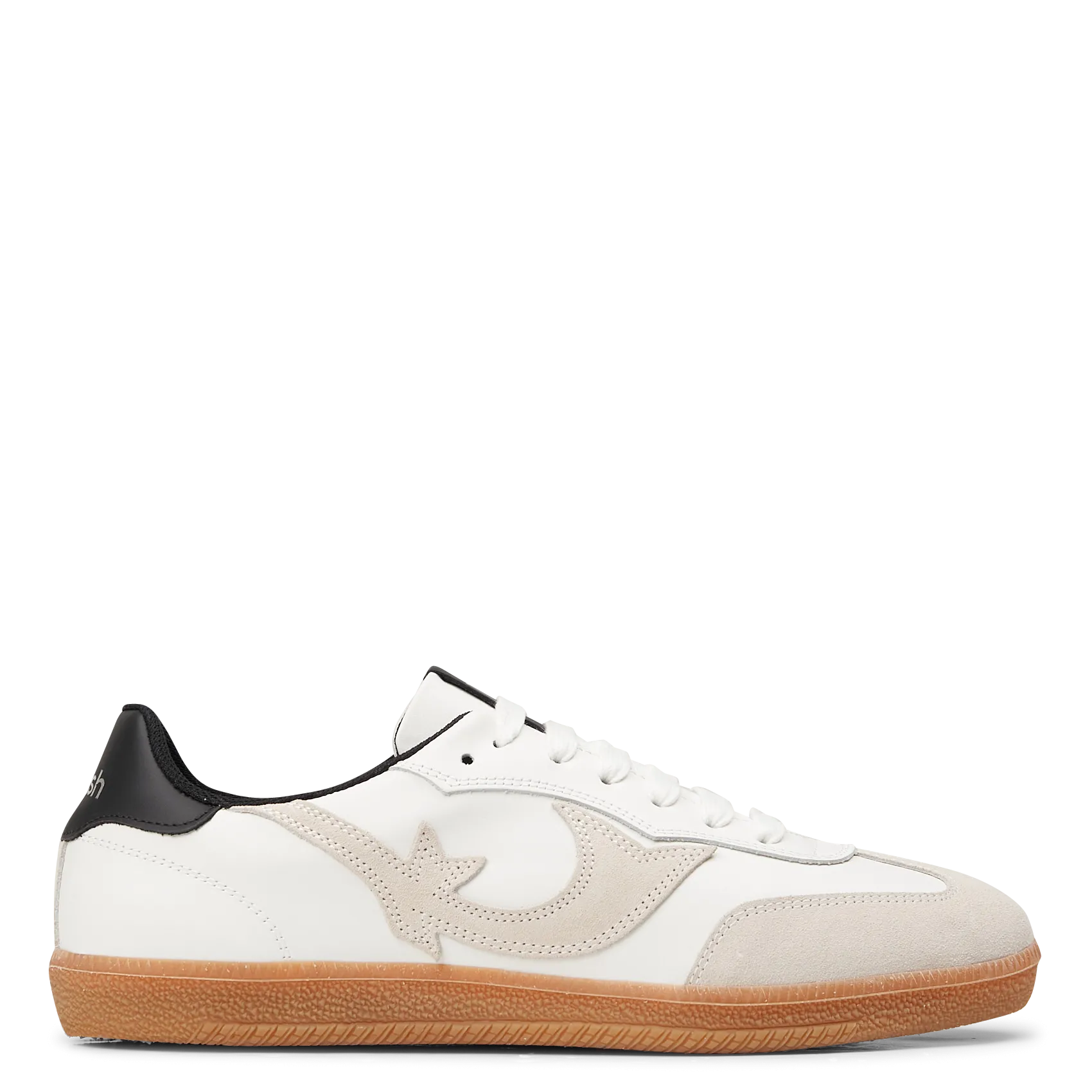 Baskets basses en cuir bi-matière Blanc CREW