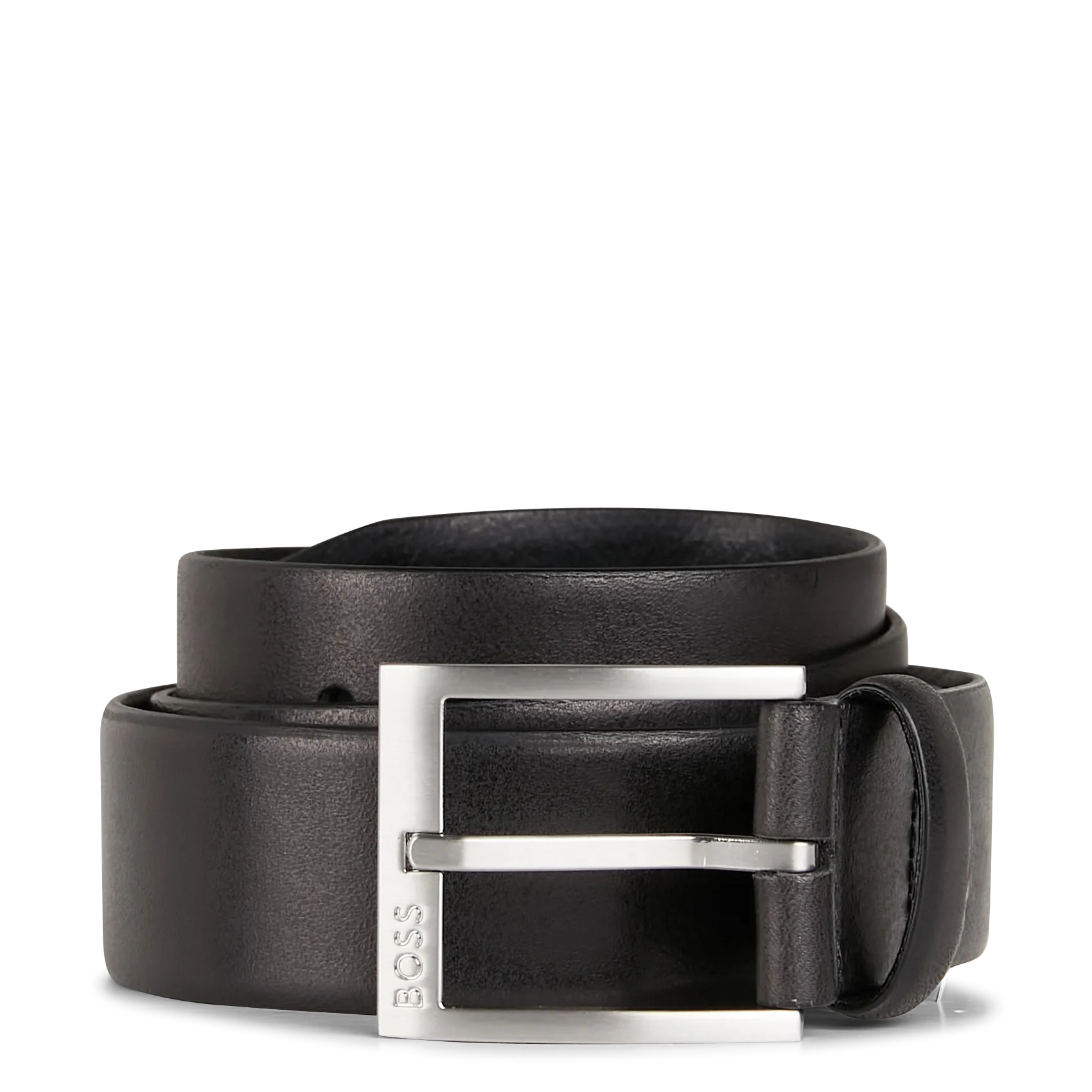 Ceinture ajustable à boucle en cuir Noir