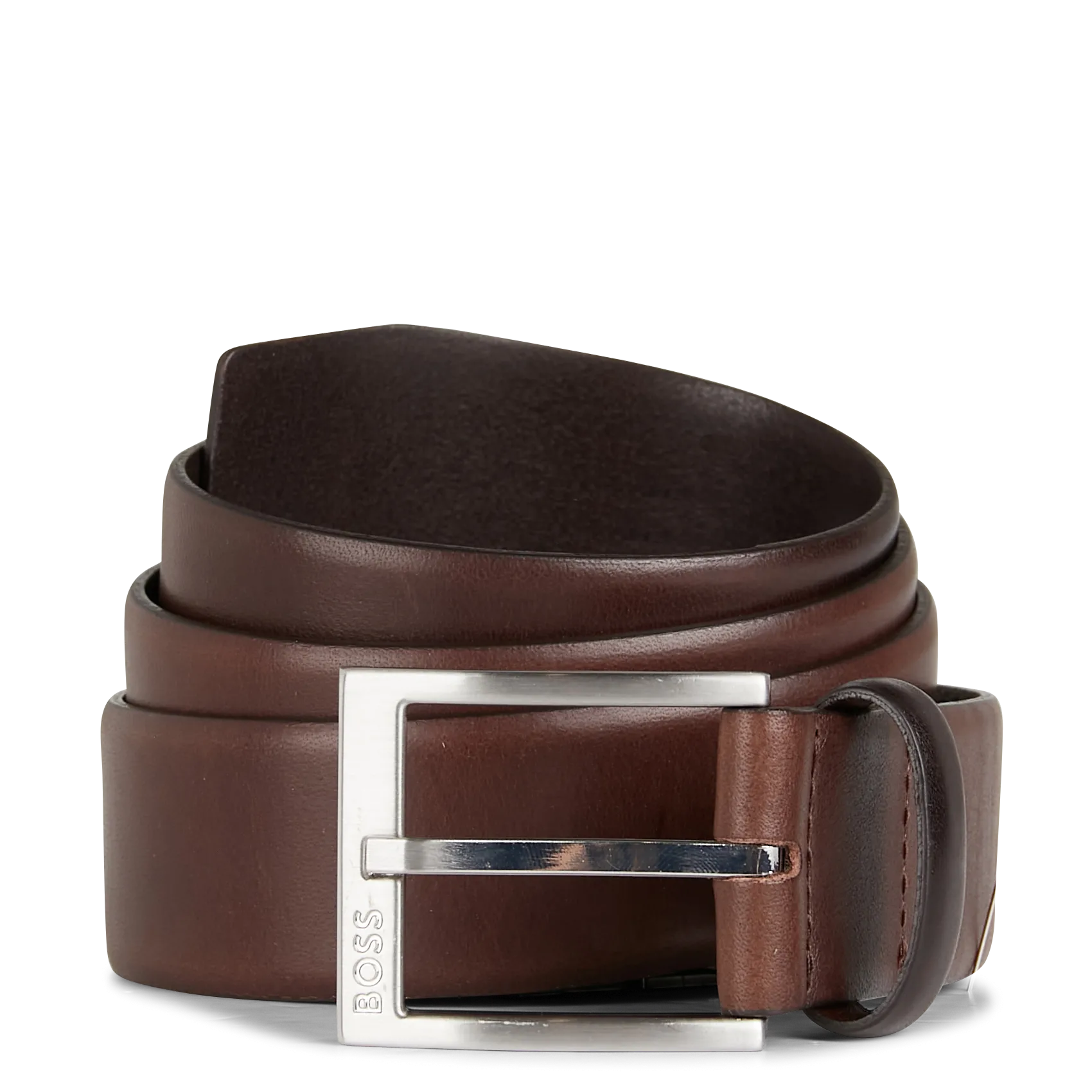 Ceinture ajustable à boucle en cuir Marron