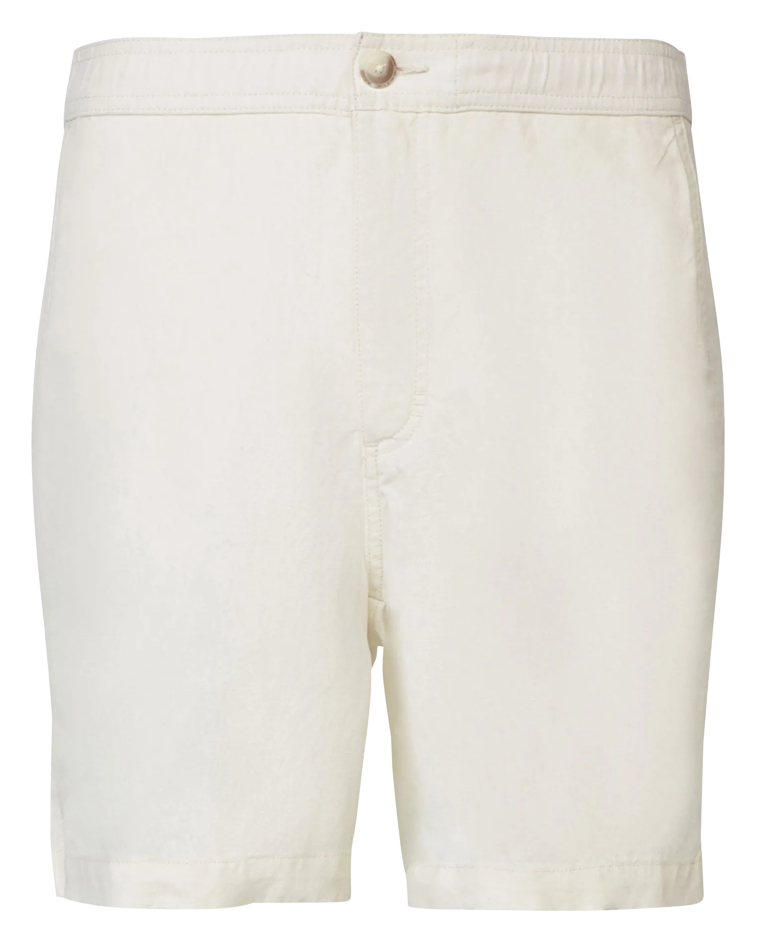 Short droit en lin mélangé Blanc