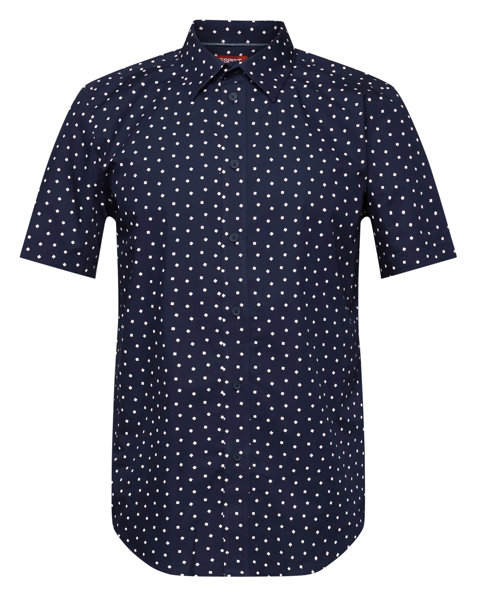 Chemise col classique slim-fit en coton imprimé Bleu