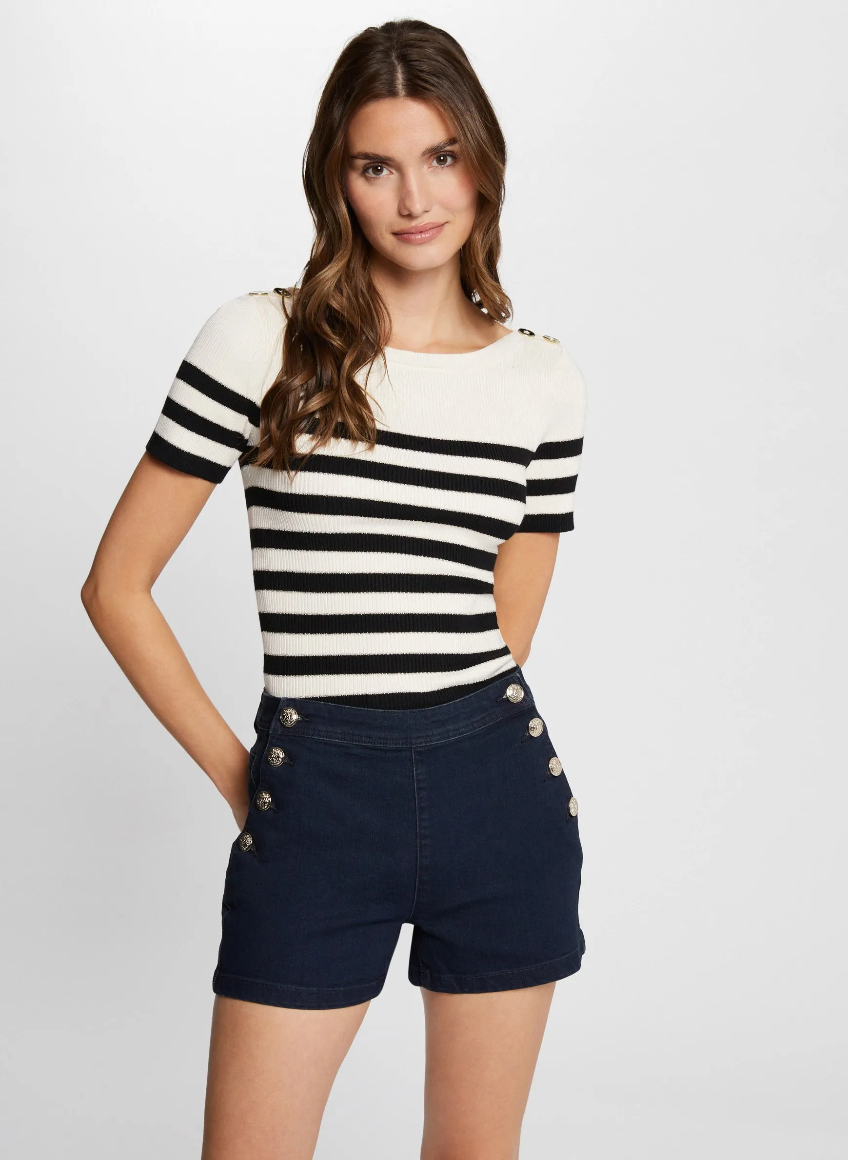 Short ajusté en jean Noir 241-SHIVAL