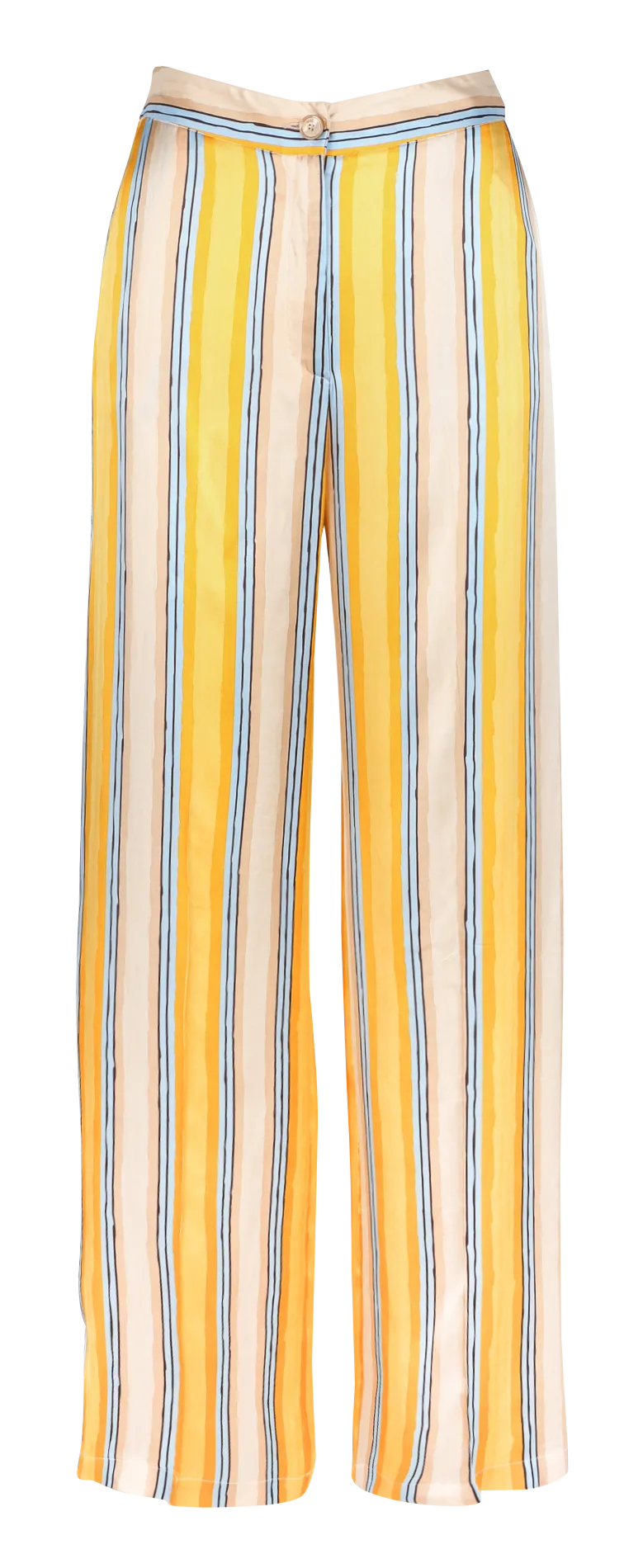 Pantalon fluide satiné à rayures Jaune BLASY