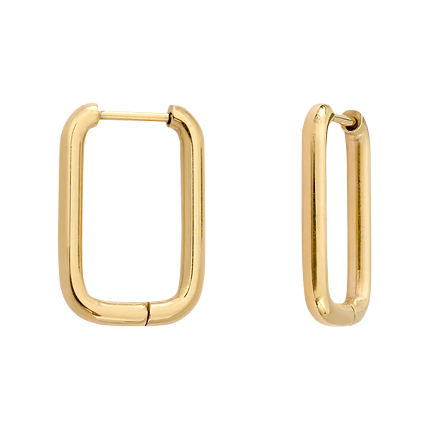 Créoles rectangulaires en acier inoxydable Doré SIMON