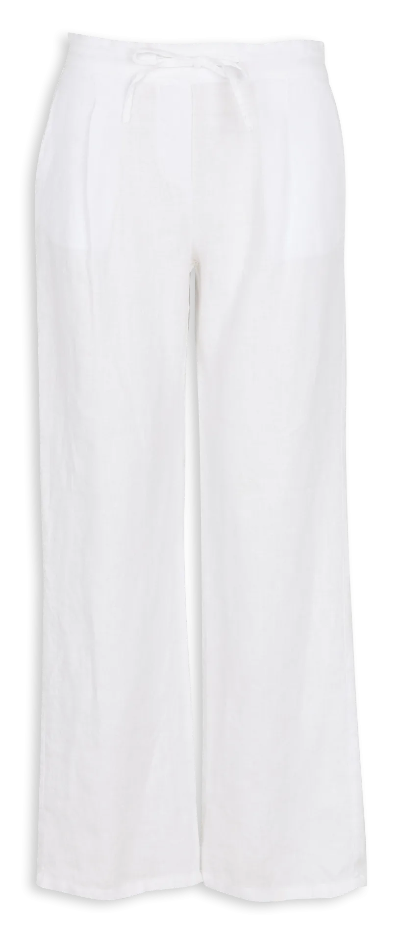 Pantalon droit taille haute en lin Blanc PASKY