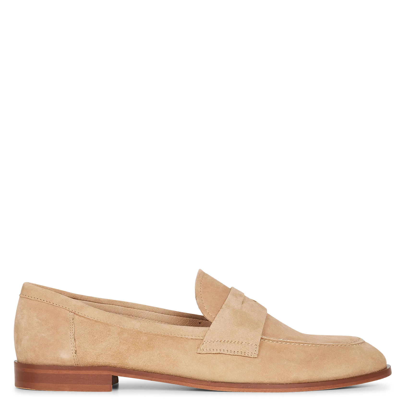 Mocassins petits talons en cuir Marron THELMA