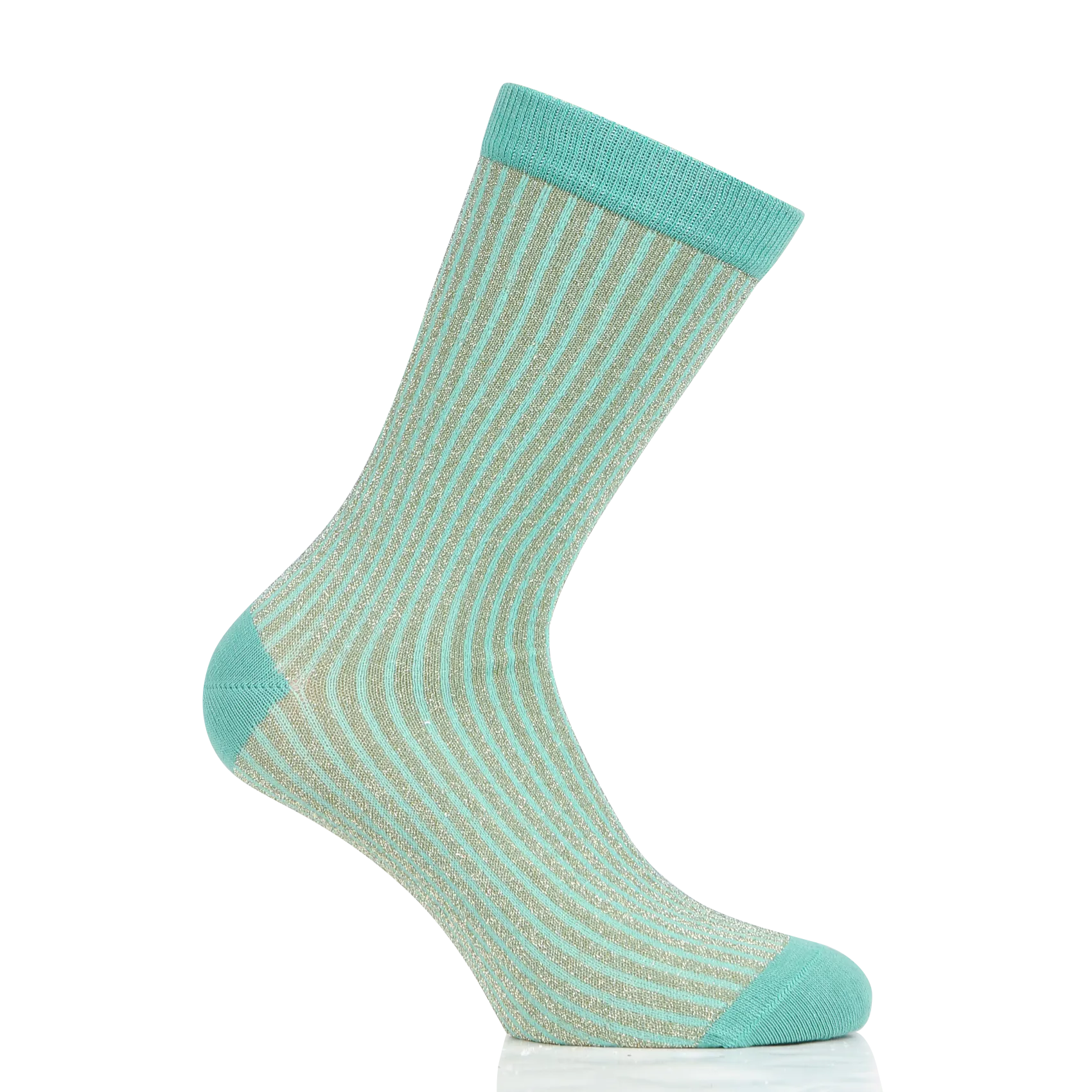 Chaussettes en coton mélangé à paillettes Vert SAM