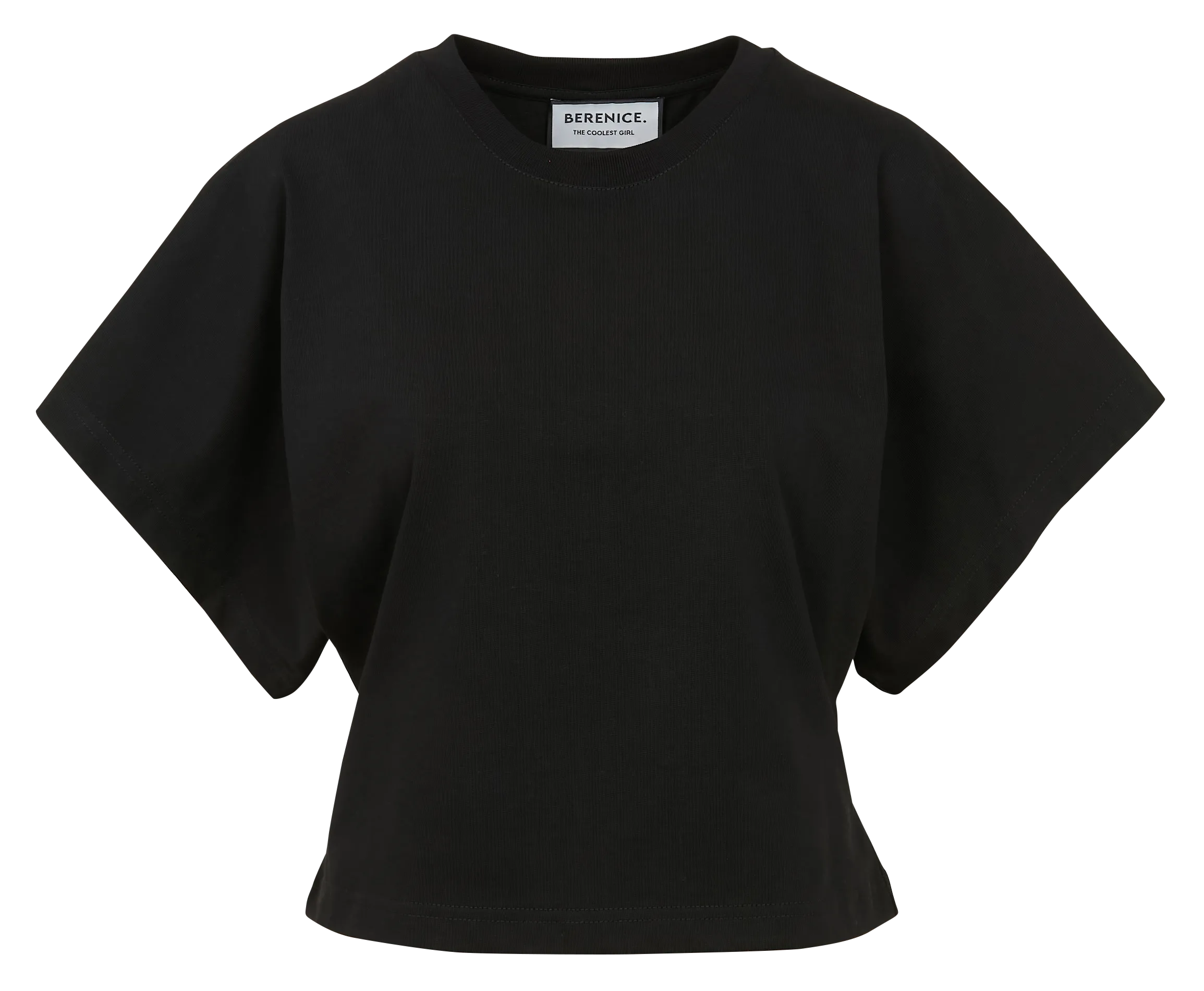 Tee-shirt droit col rond en coton Noir EDENA