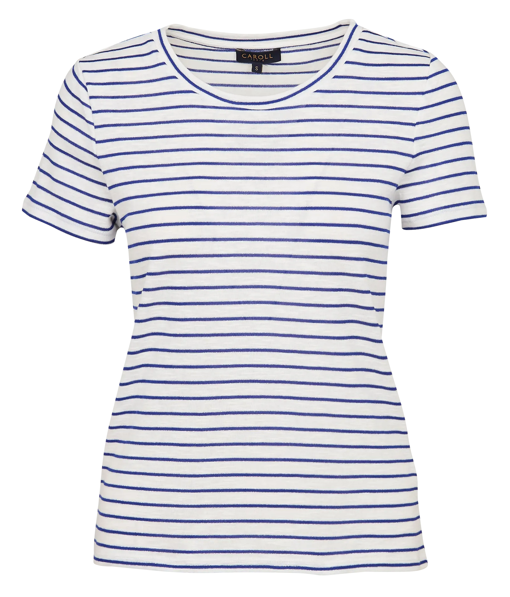 Tee-shirt col rond rayé en coton mélangé Bleu 241T-TPENNY