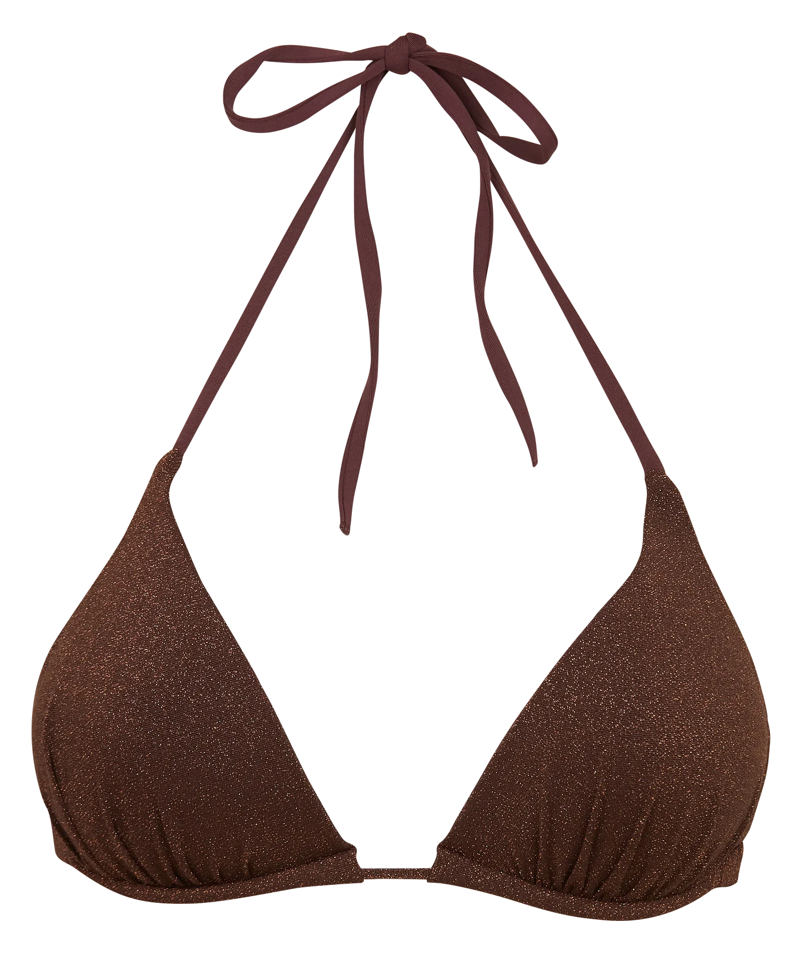 Haut de maillot de bain pailleté Marron KATE