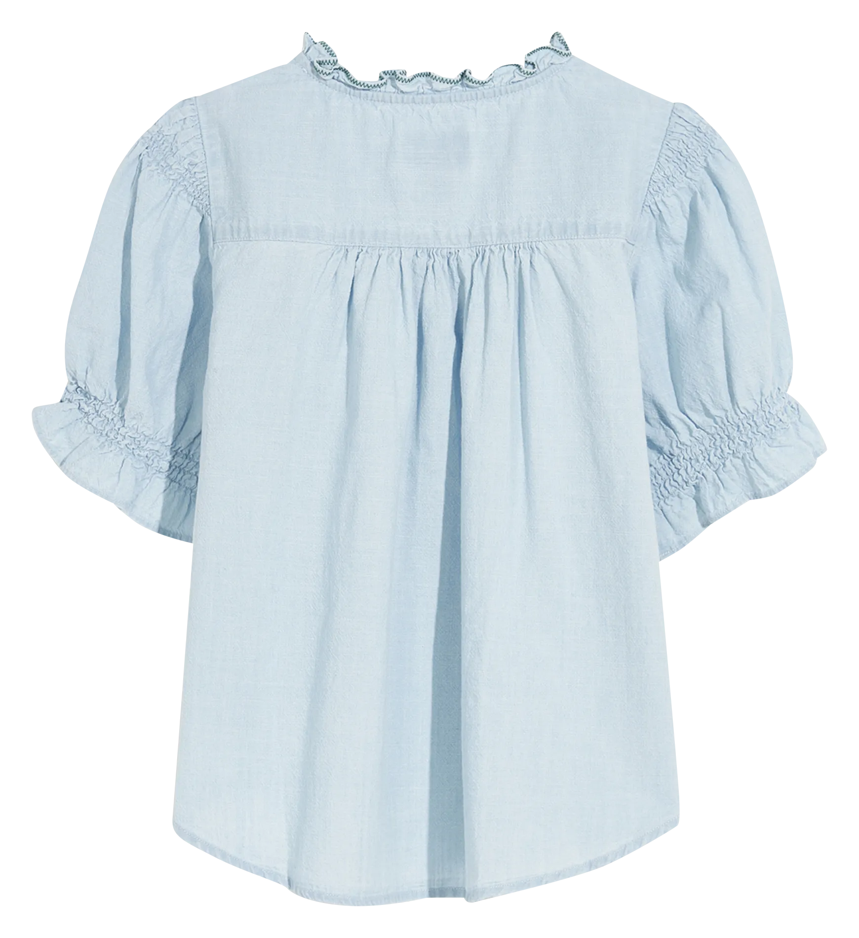 Chemise col rond en coton bio Bleu ARRAS