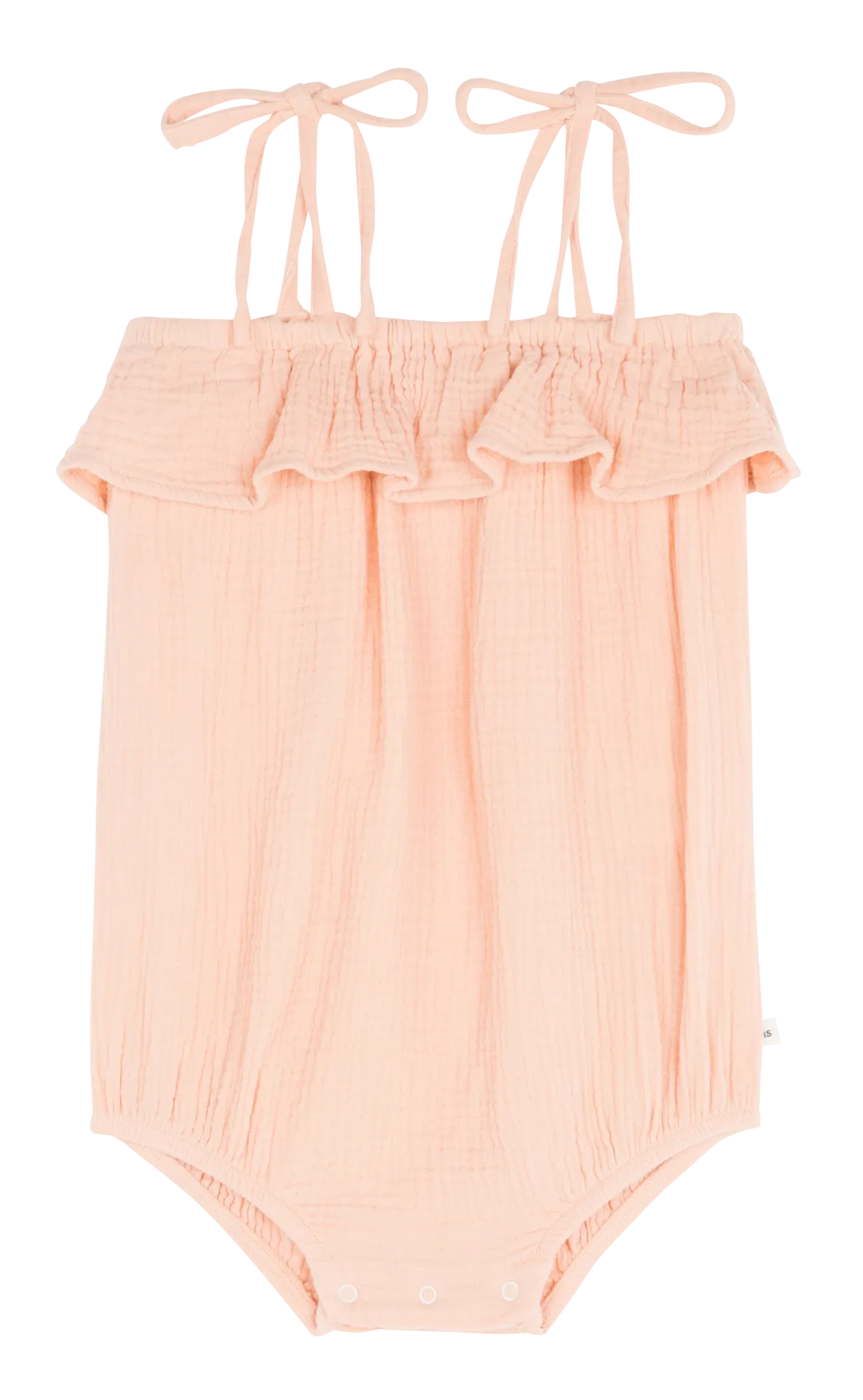 Barboteuse à volants en coton Rose COACHELLA