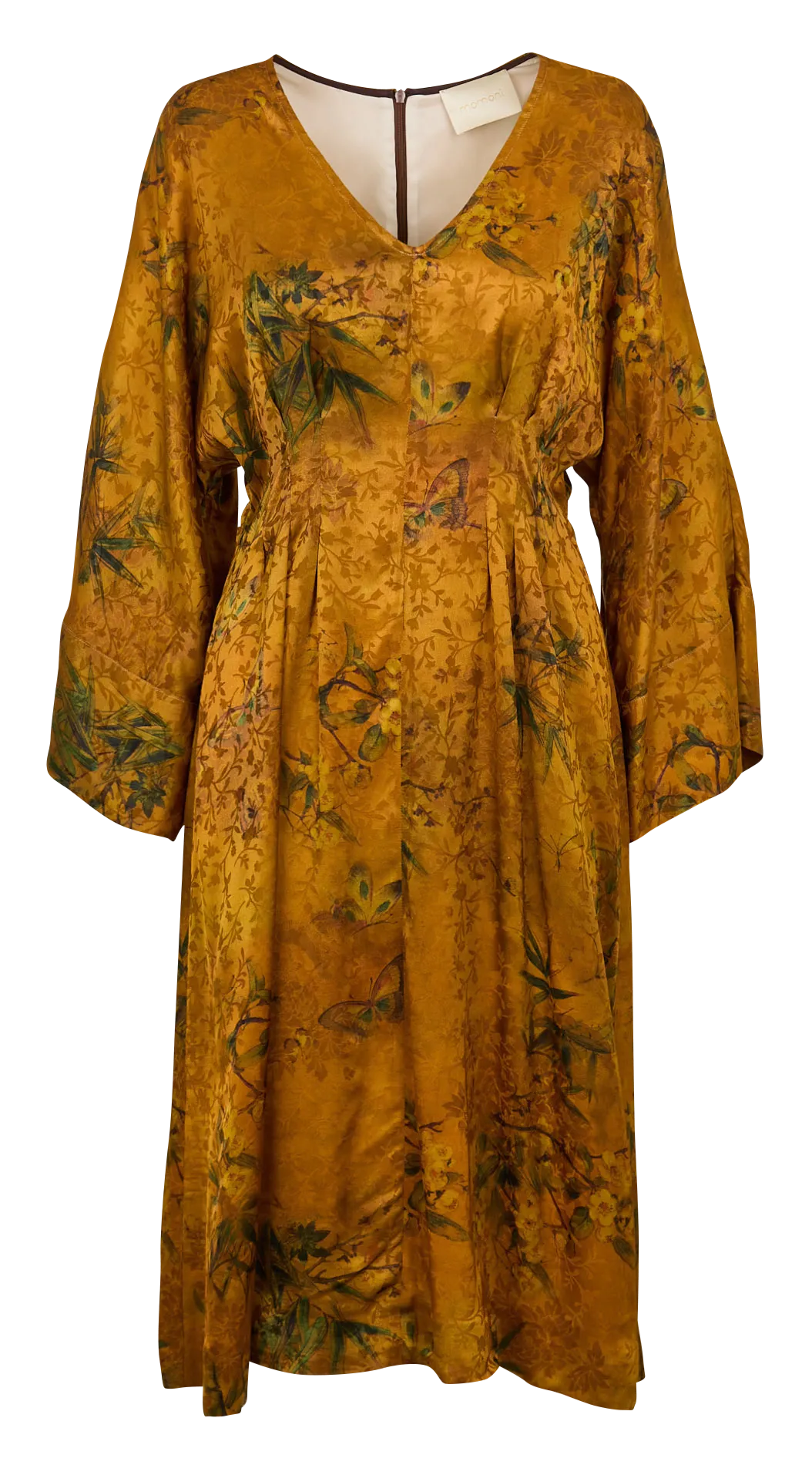 Robe midi manches longues imprimée Jaune ROMI