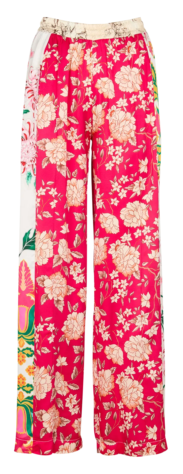 Pantalon large imprimé floral Rose