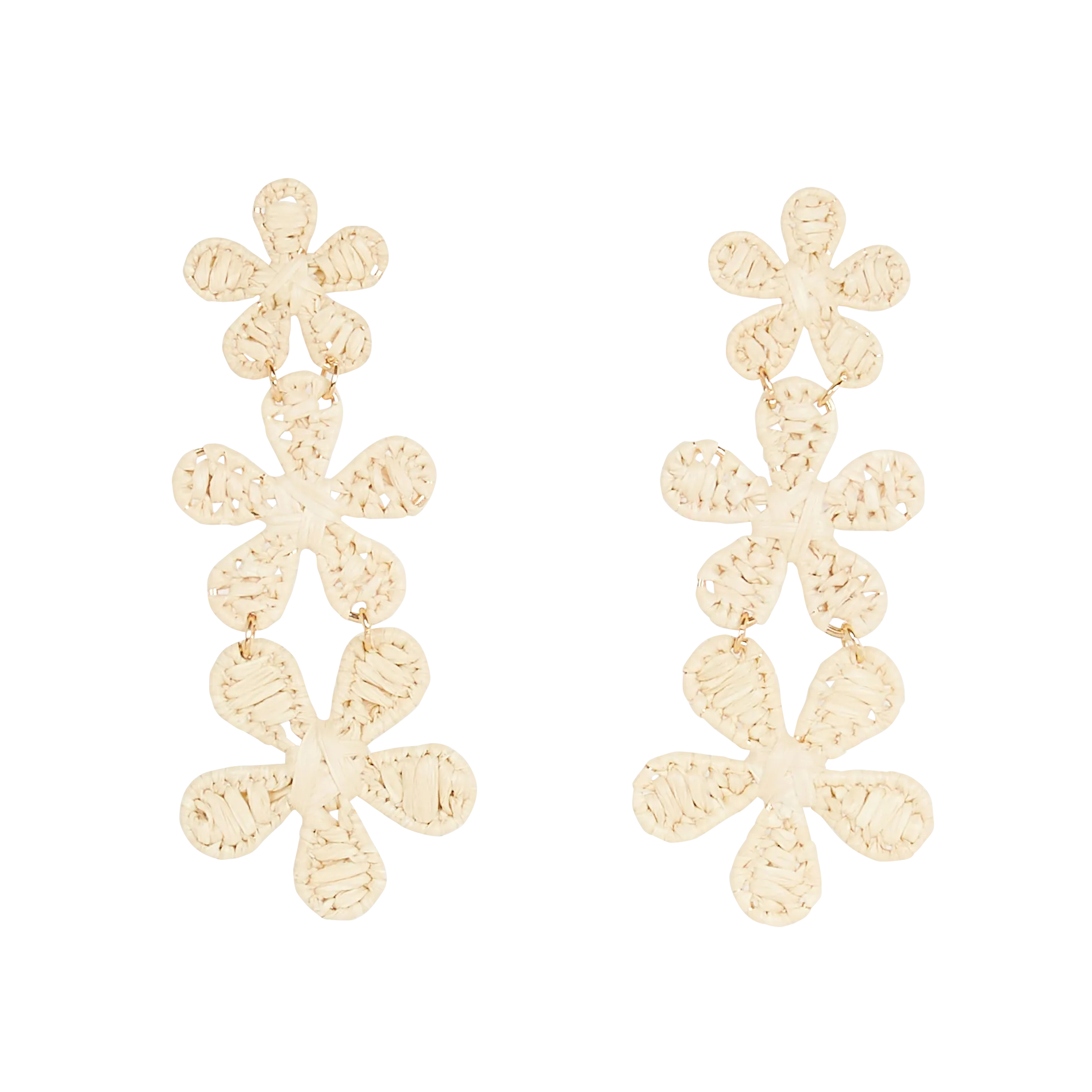 Boucles d'oreilles pendantes en raphia Beige MAELIE
