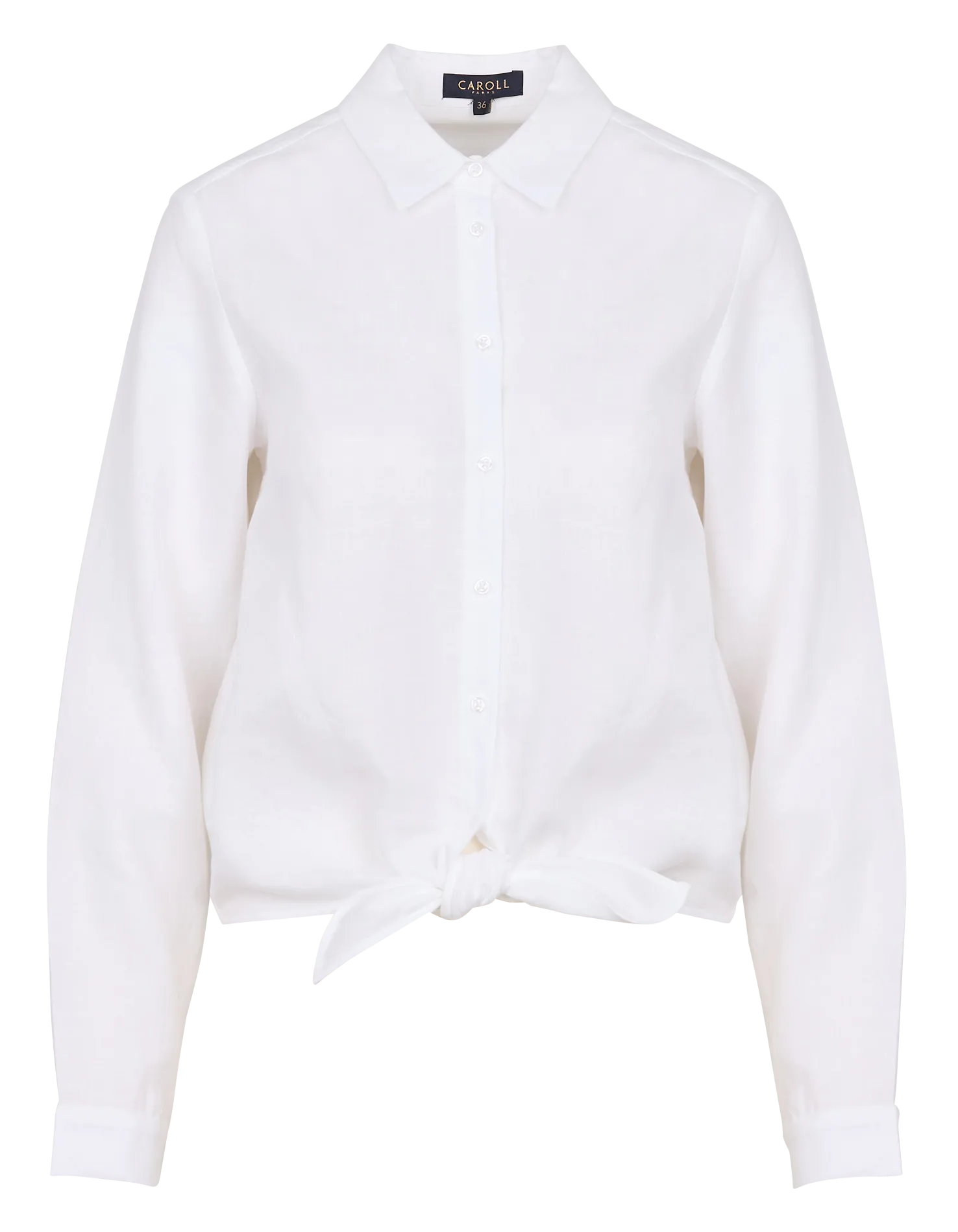 Chemise col classique en lin Blanc SK047-LIVIE