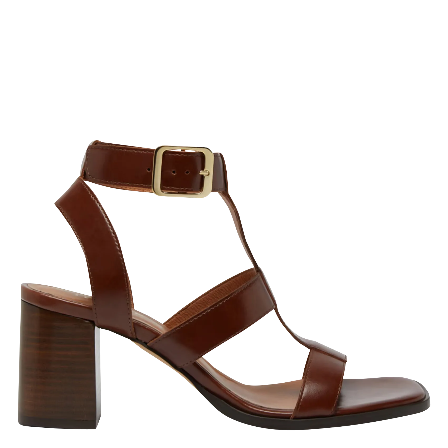 Sandales à talons en cuir Marron VILMA
