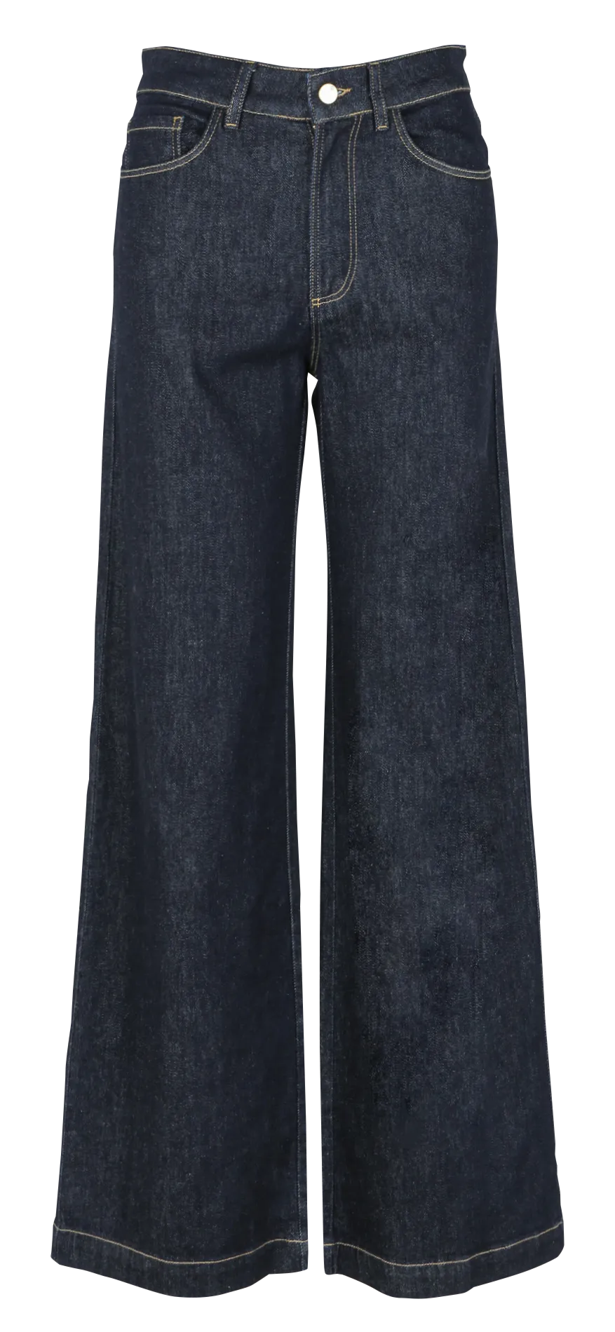 Jean boyfriend taille haute en coton Bleu