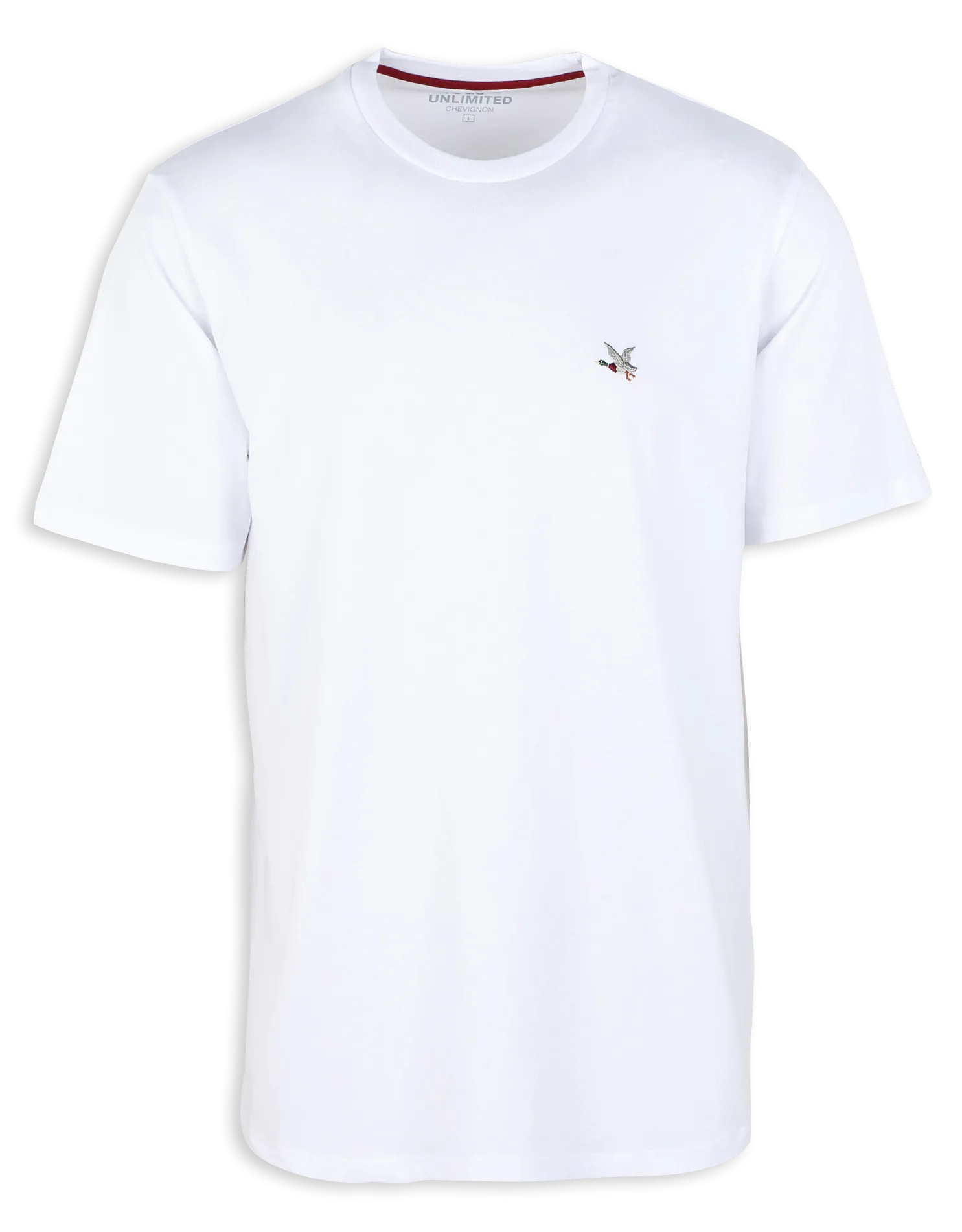 Tee-shirt droit col rond brodé en coton Blanc NEW T-TOG'S