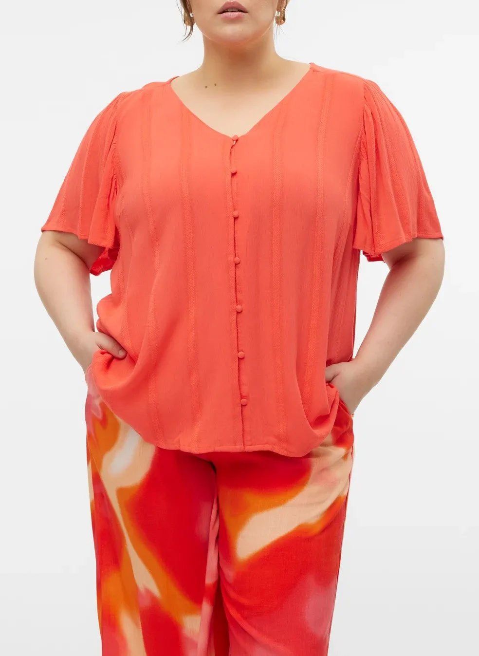 Chemise droite col V Multicolore KANVA