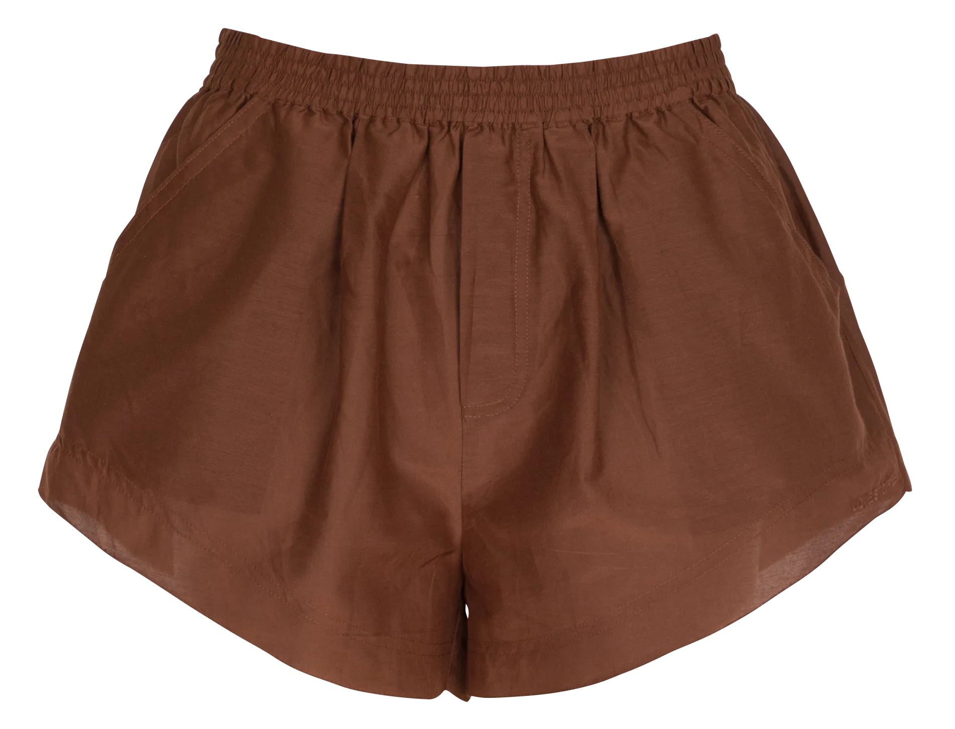 Short décontracté en coton et soie Marron MABEL
