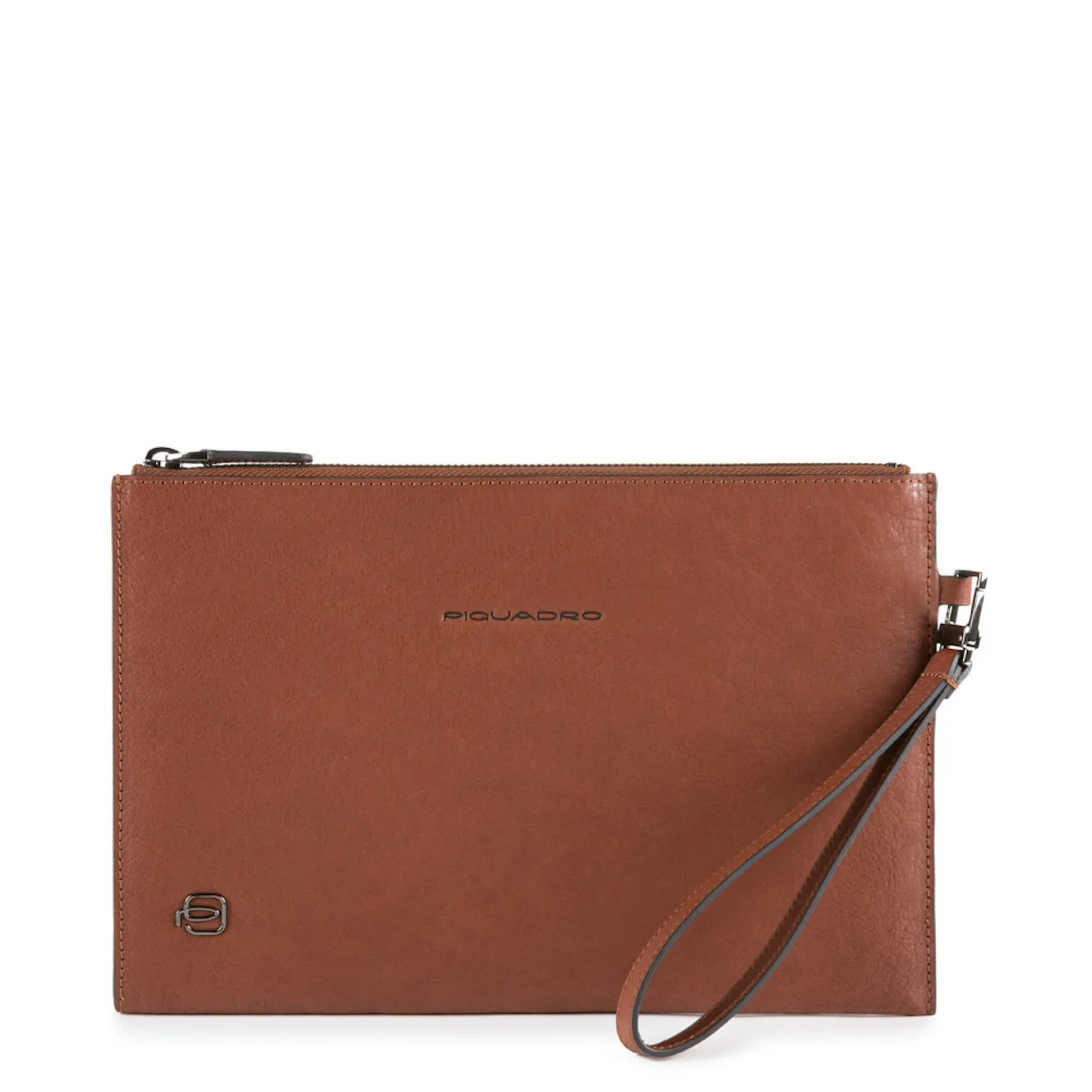 Pochette homme en cuir pour ipad®mini avec poche à lunettes et poignée amovible Marron