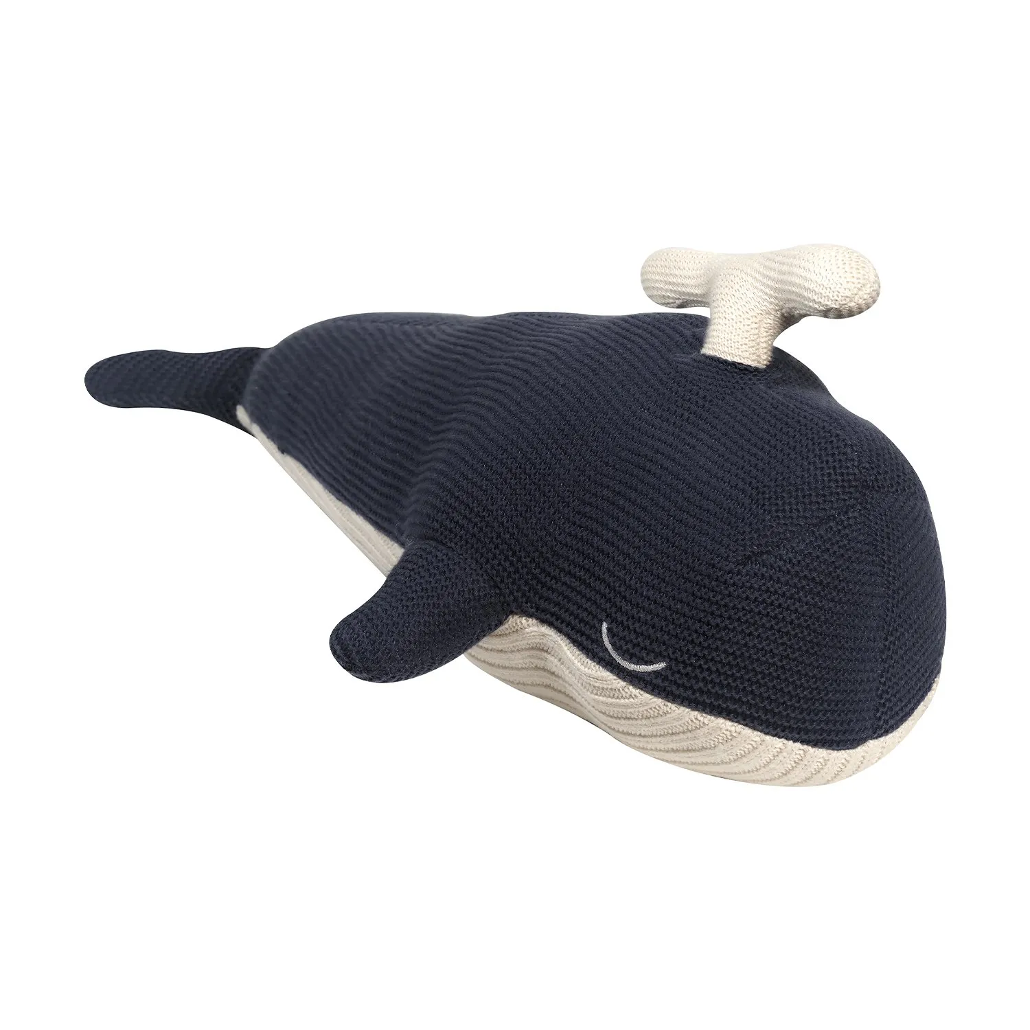 Peluche baleine crochet en coton Bleu