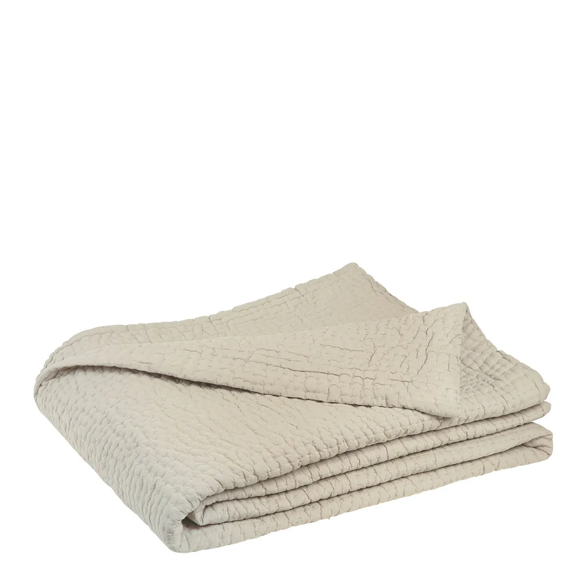 Dessus de lit mastic en coton - 270 x 260 cm Beige CESAR