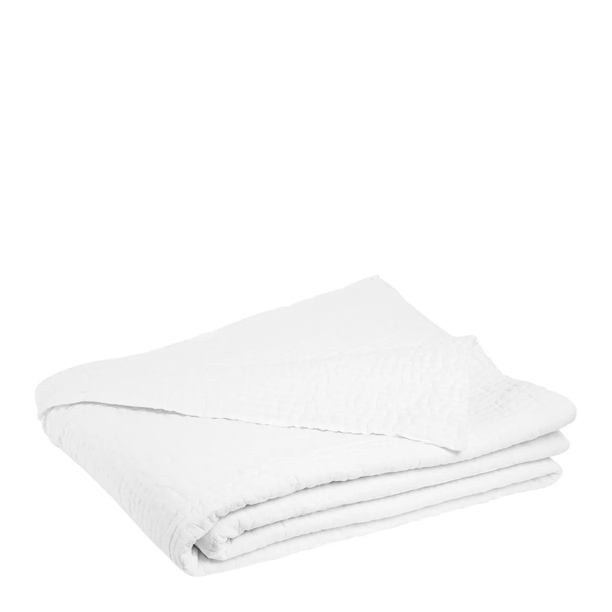 Dessus de lit blanc en coton - 260 x 240 cm Blanc CESAR