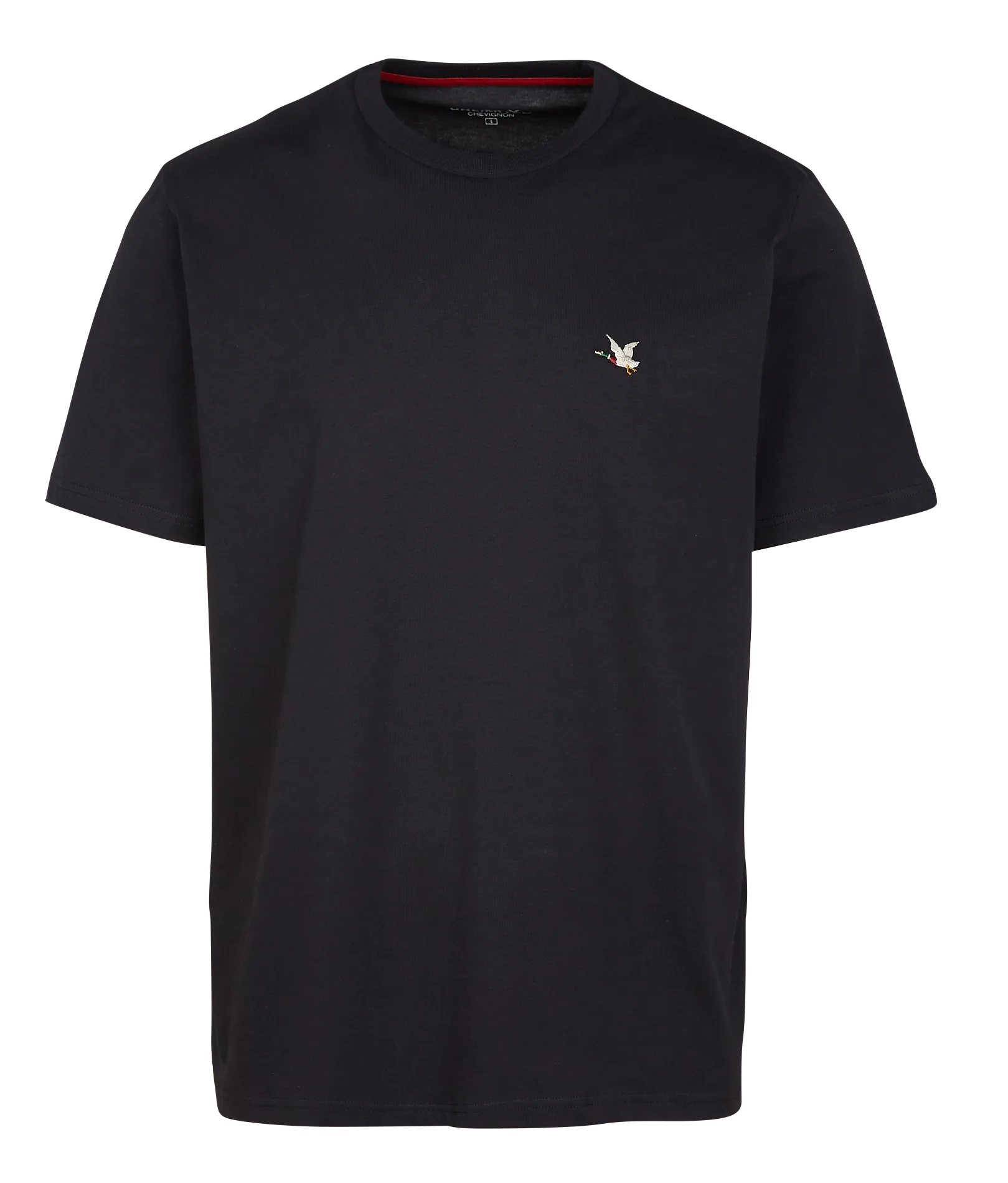 Tee-shirt droit col rond brodé en coton Noir NEW T-TOG'S