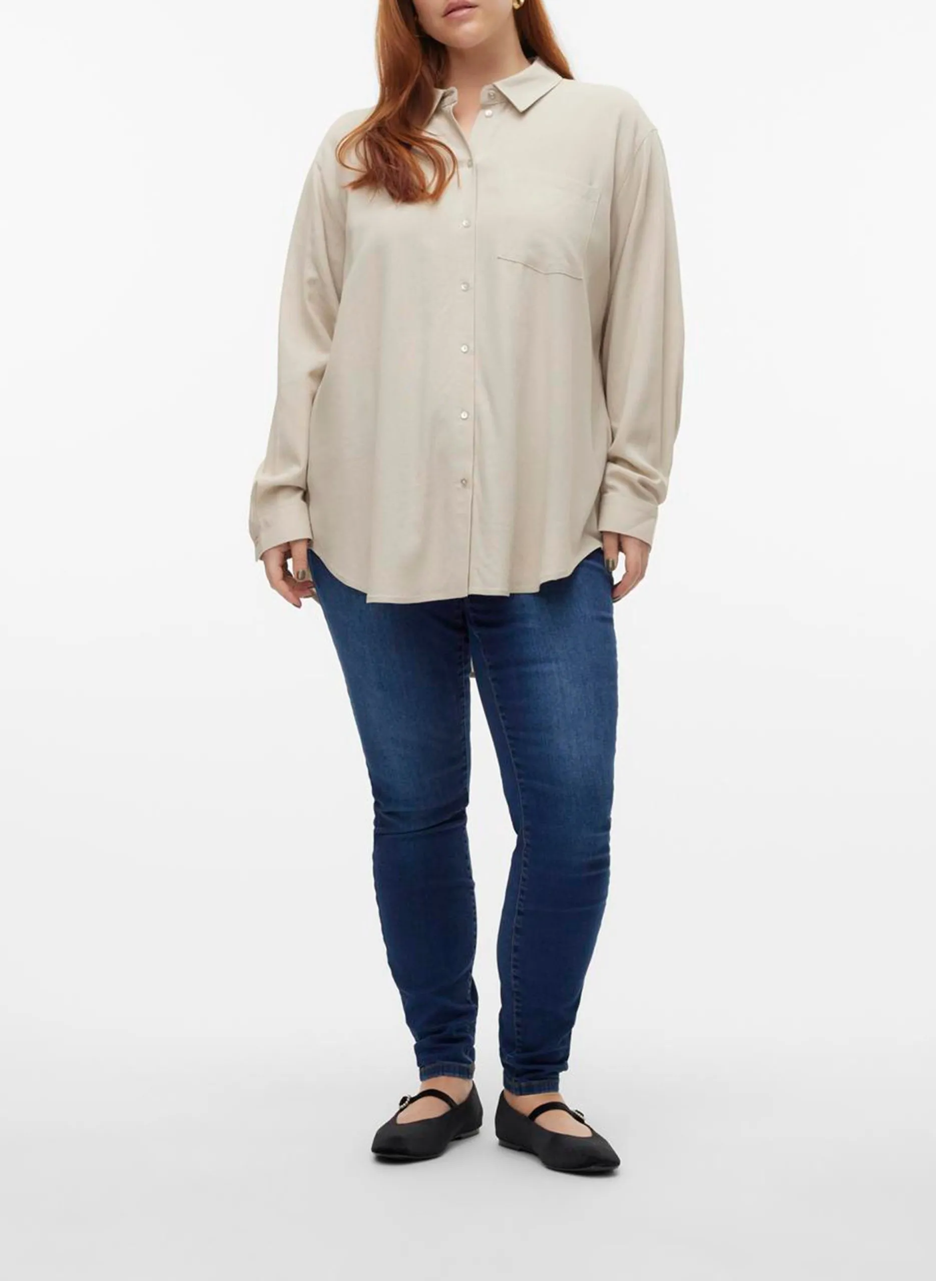 Chemise droite col classique Beige JESMILO