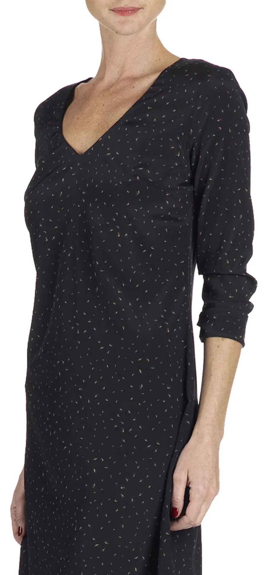 Robe imprimée soie Noir