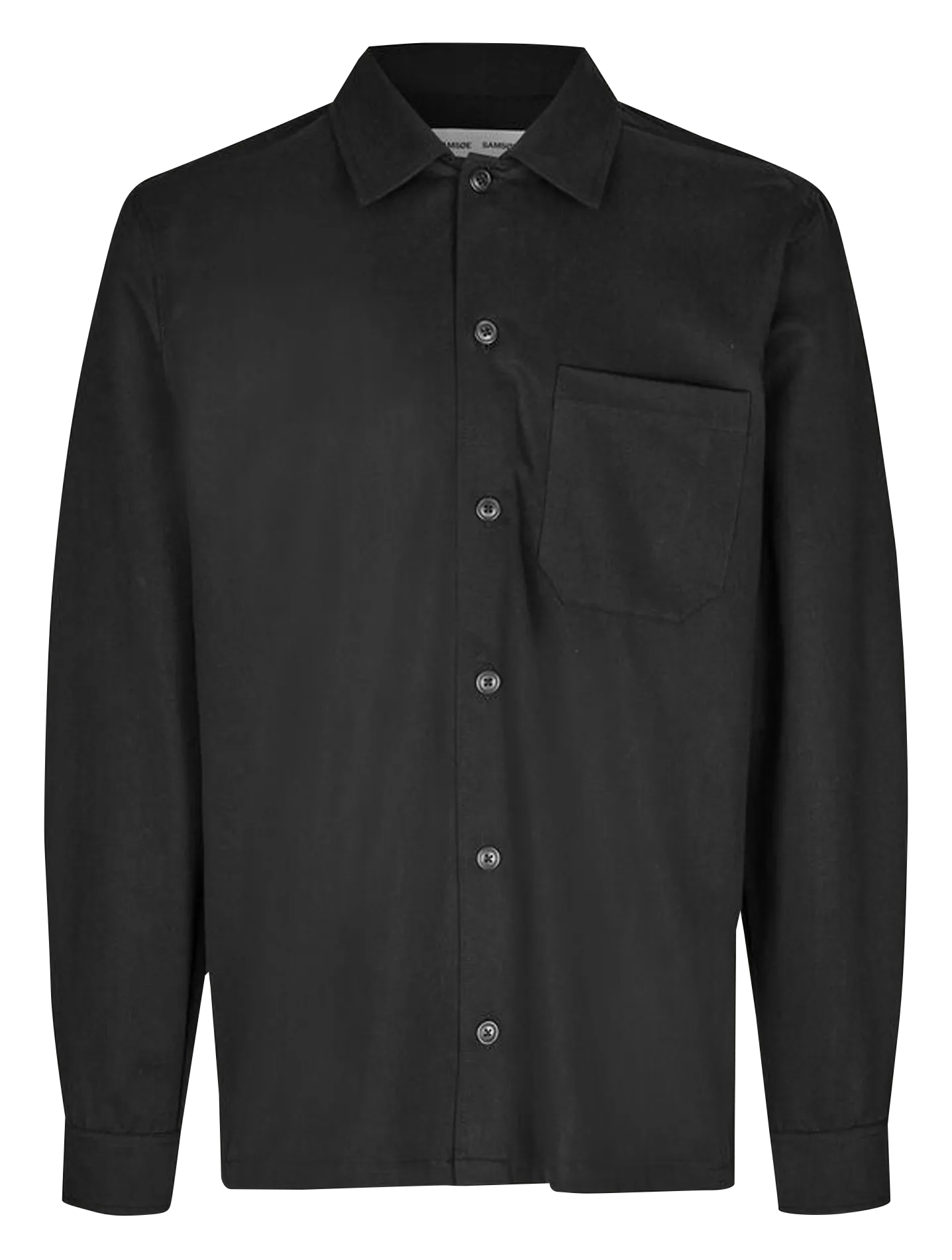 Surchemise ample col classique en coton bio mélangé Noir SATAKA