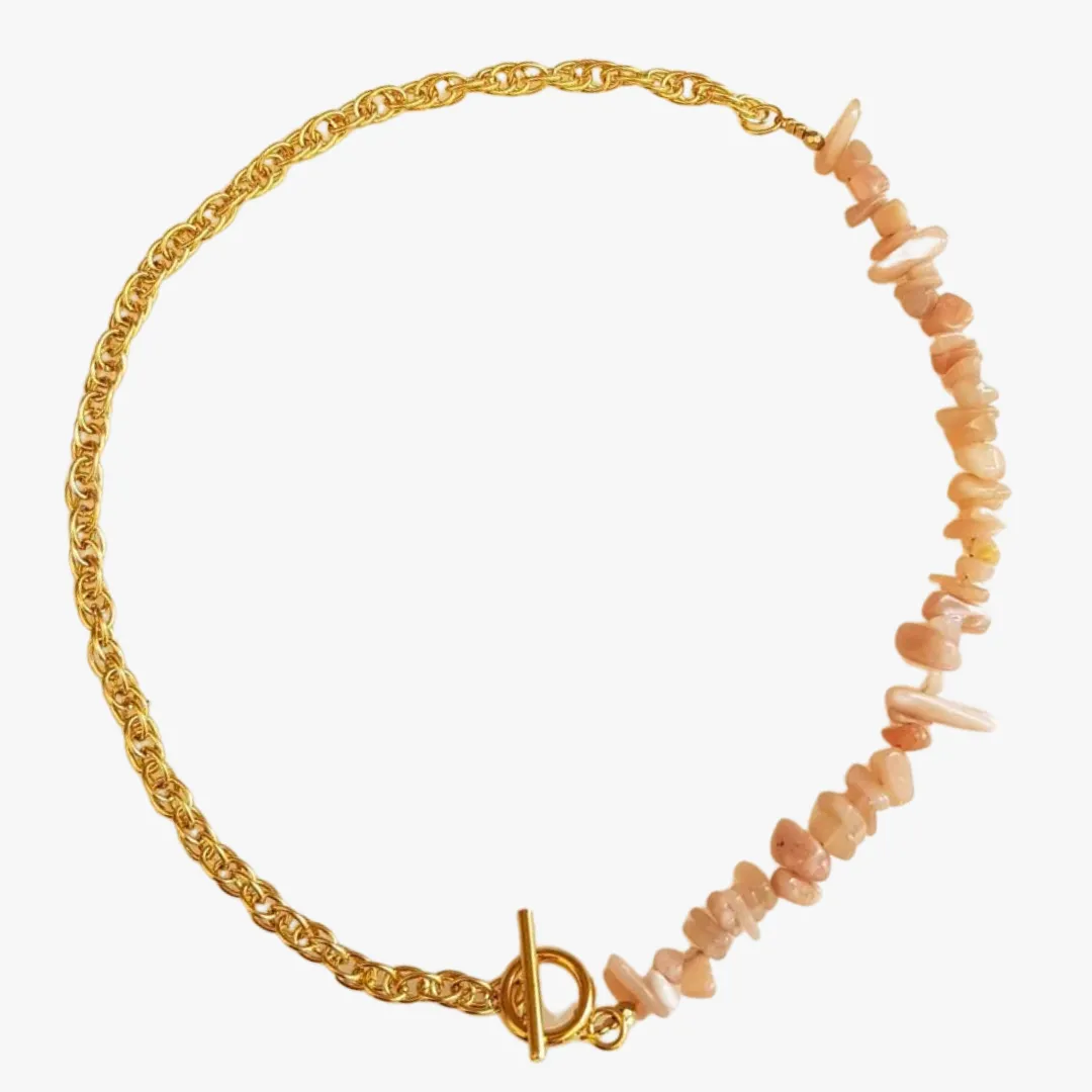 Collier pierre de lune orangée Orange ISABELLE