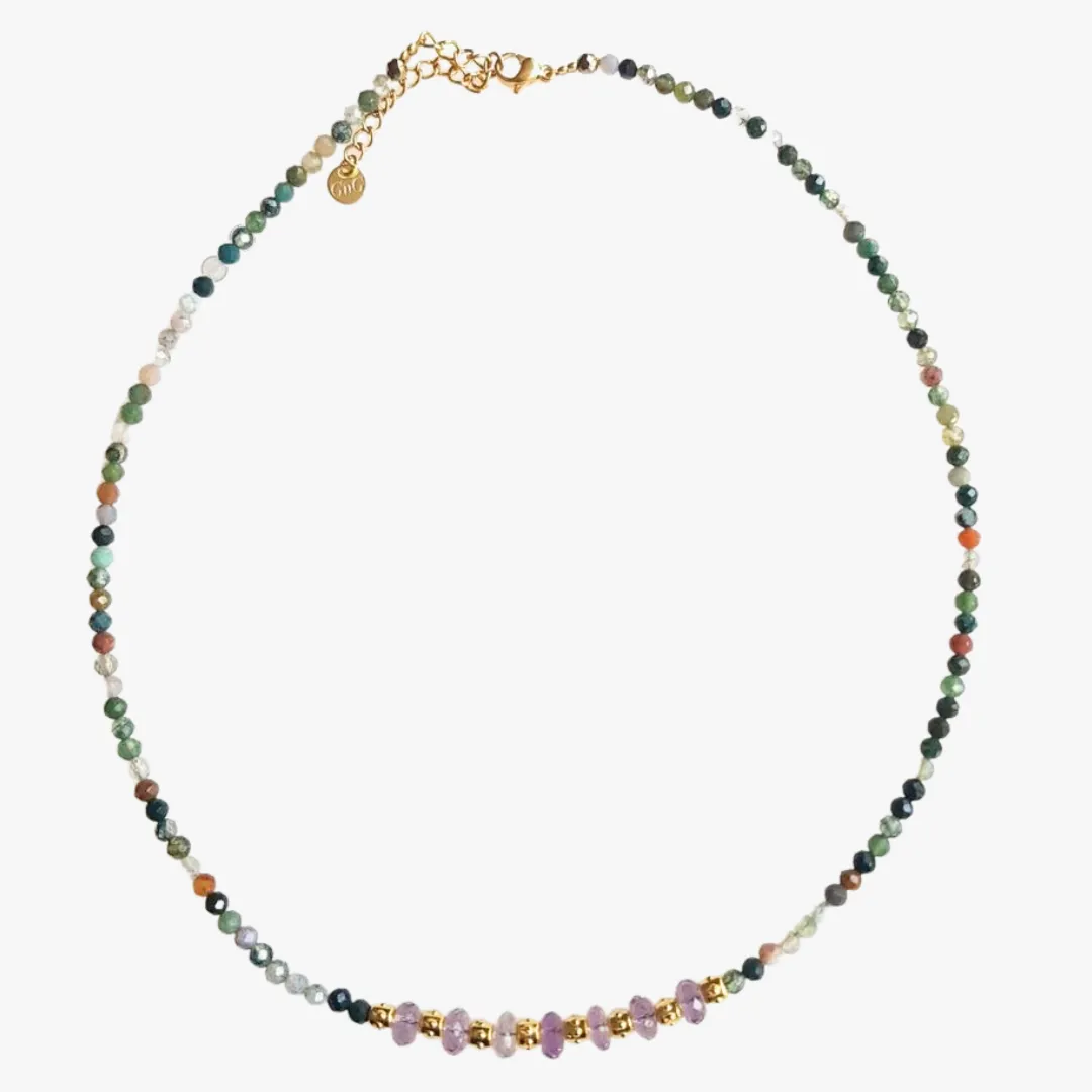 Collier agate indienne et améthyste Multicolore VIJAYA