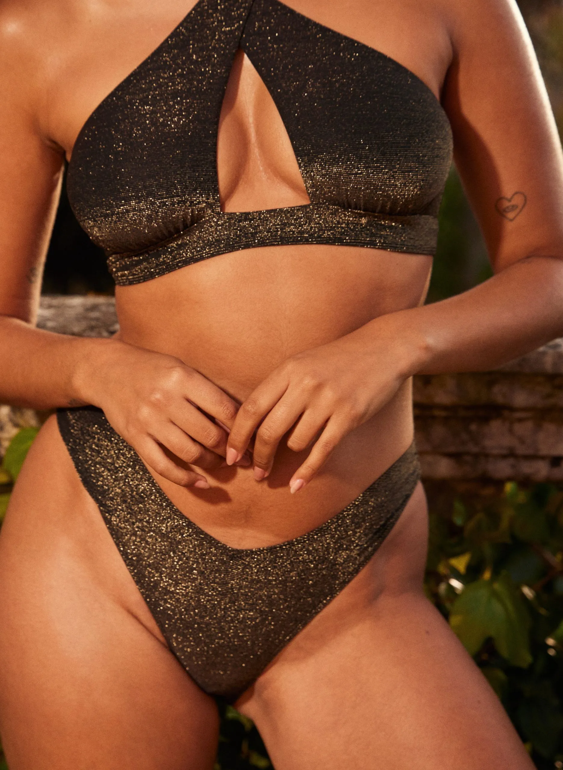 Culotte de bain pailletée Noir CALI