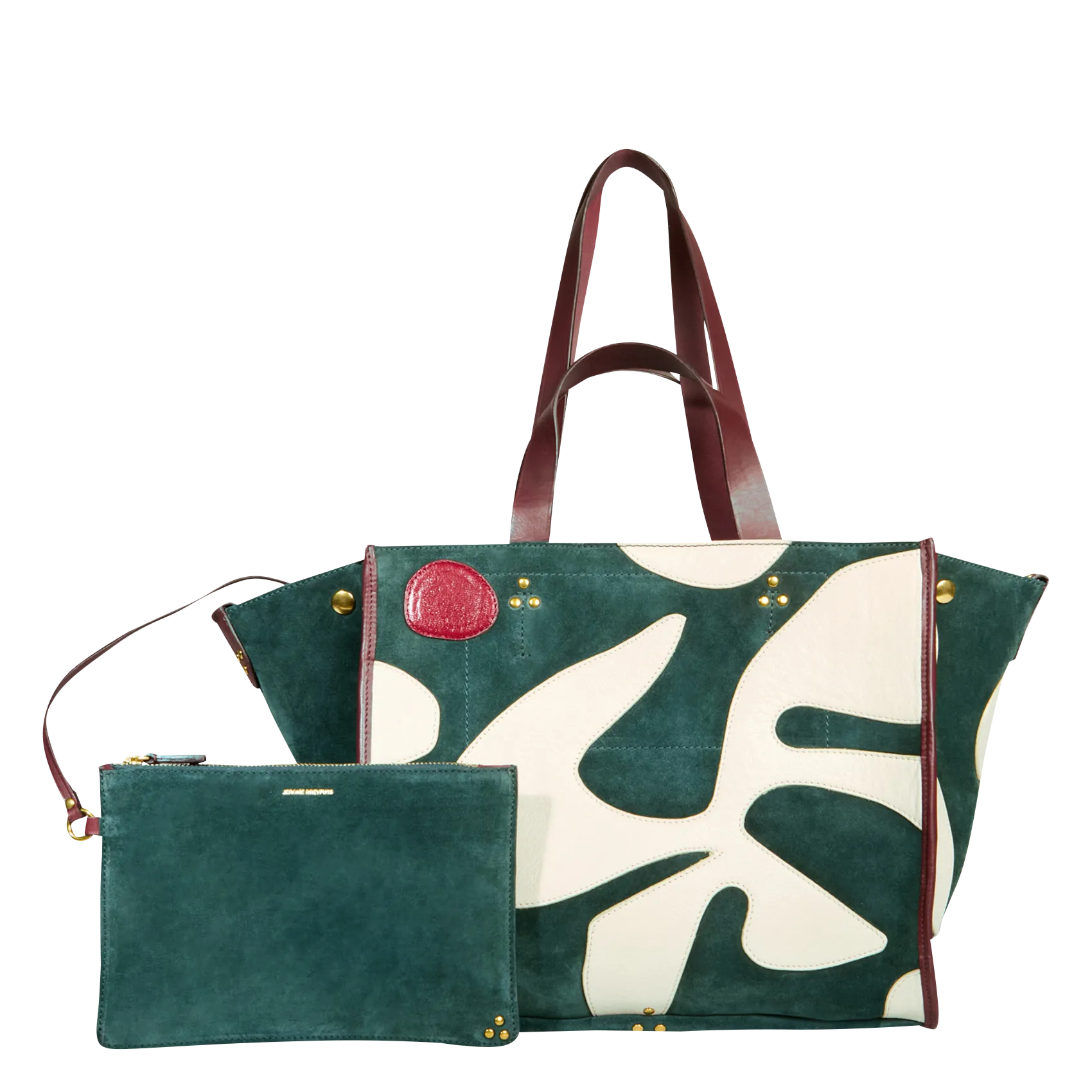 Sac cabas en cuir velours Multicolore LEON M