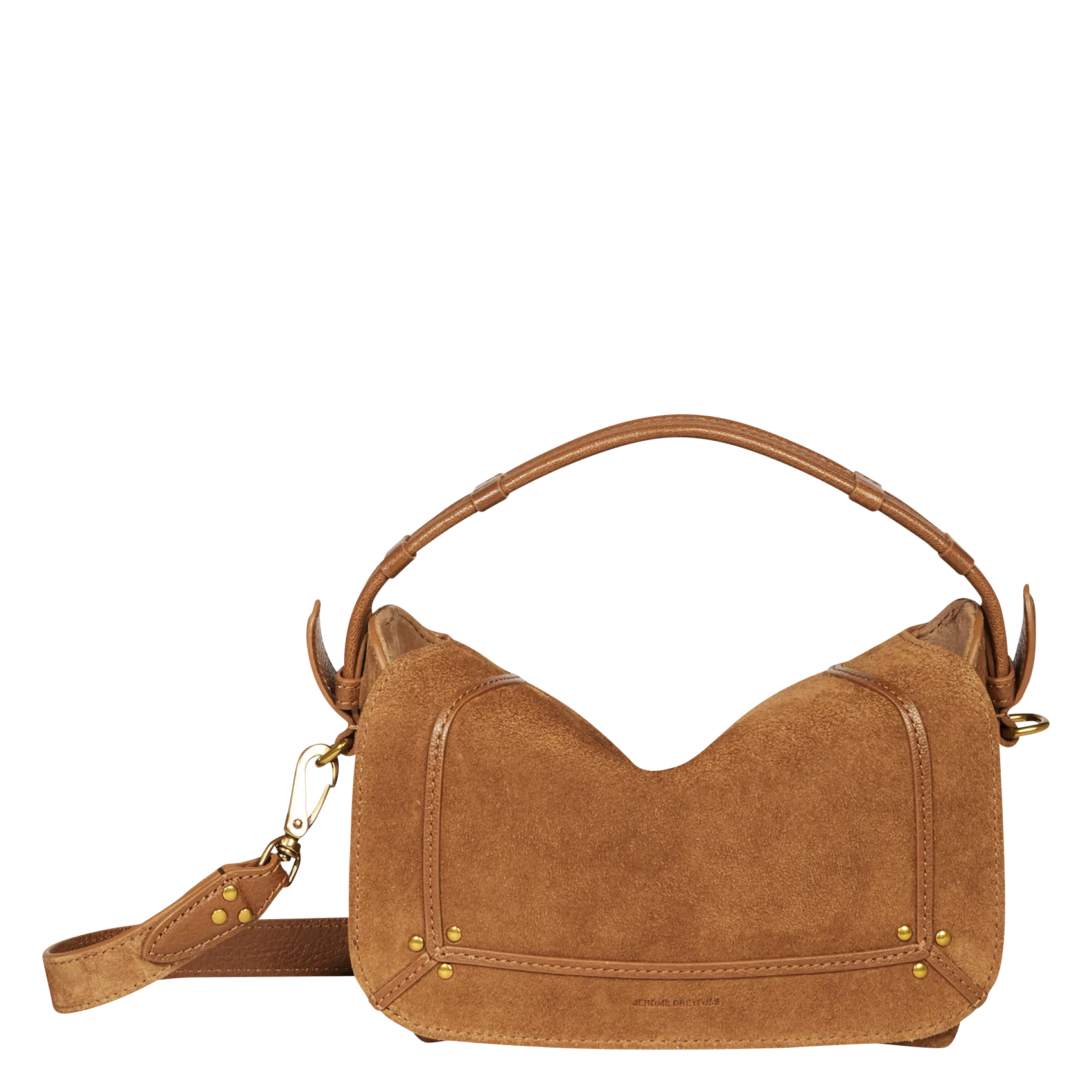 Sac bandoulière en cuir velours Marron PEPITO S