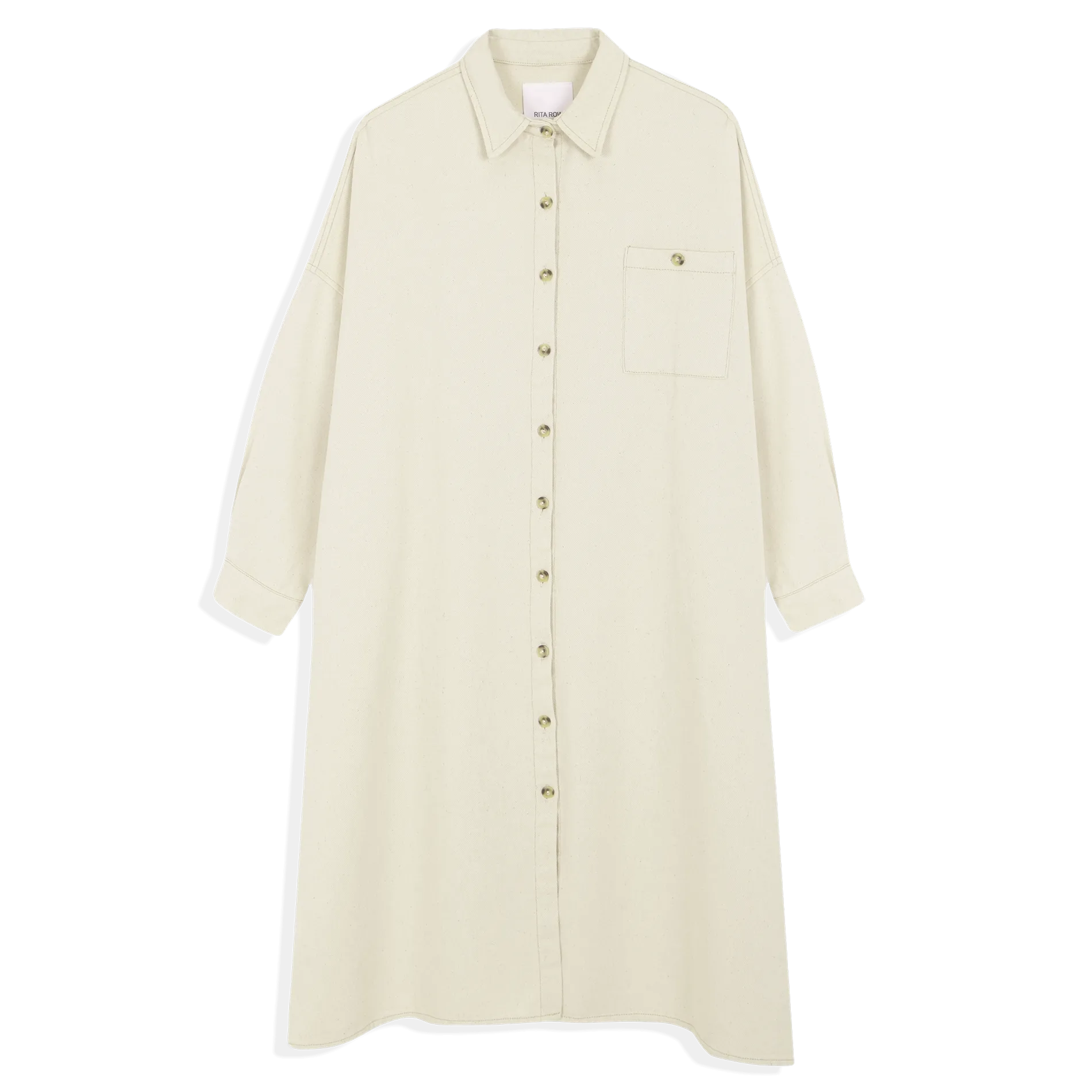 Robe chemise midi en coton Blanc PICA