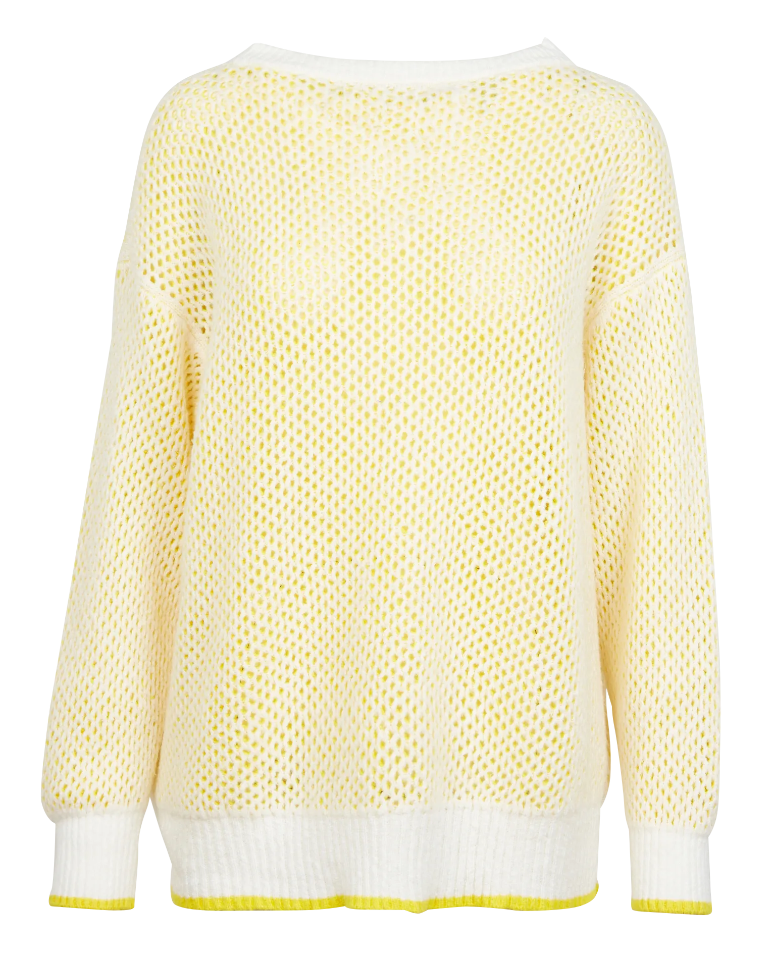 Pull coll rond réversible en coton mélangé Blanc MATERIA