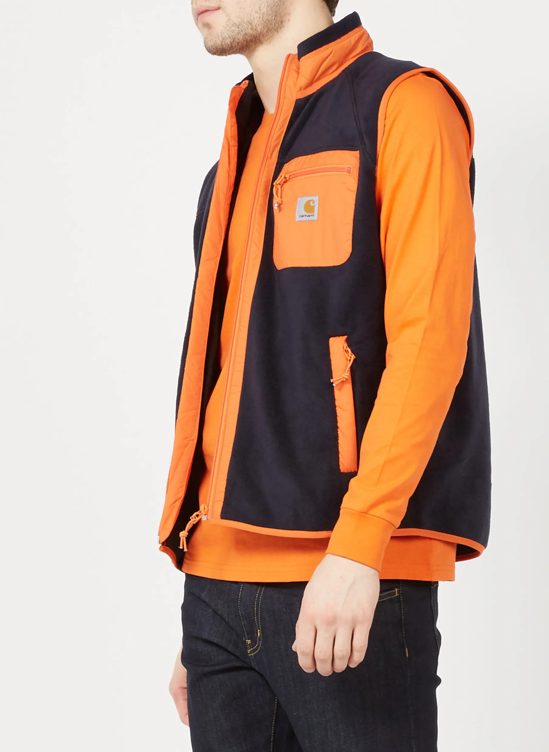 Blouson sans manches regular-fit en polaire Orange PRENTIS
