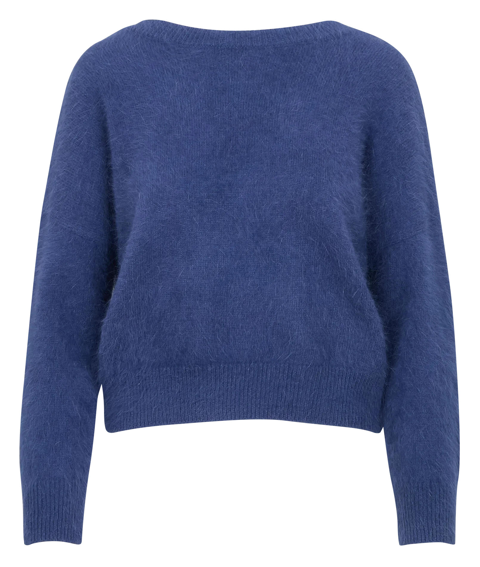 Pull col V en laine mélangée Bleu DATEV