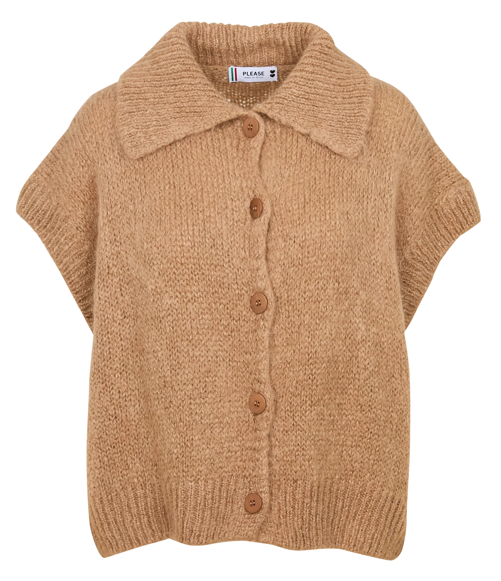 Gilet col classique ample Marron