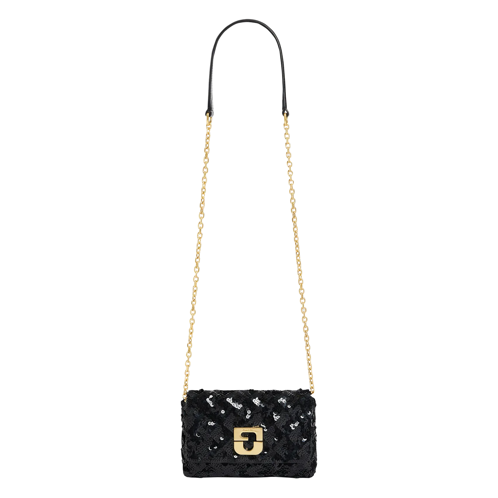 Sac bandoulière à sequins Noir LE MINI FANNY