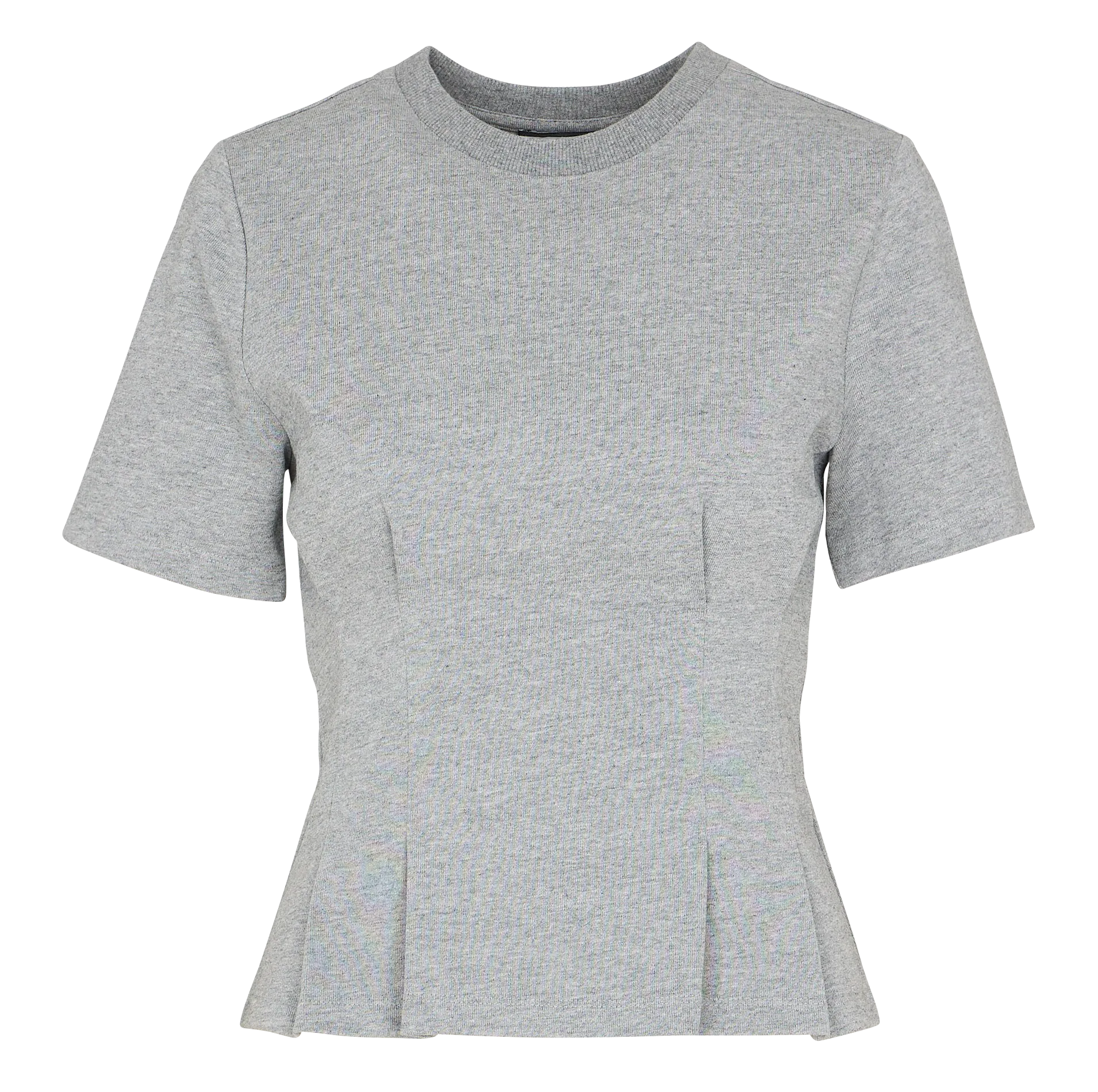 Tee-shirt col rond cintré en coton Gris EDWIN