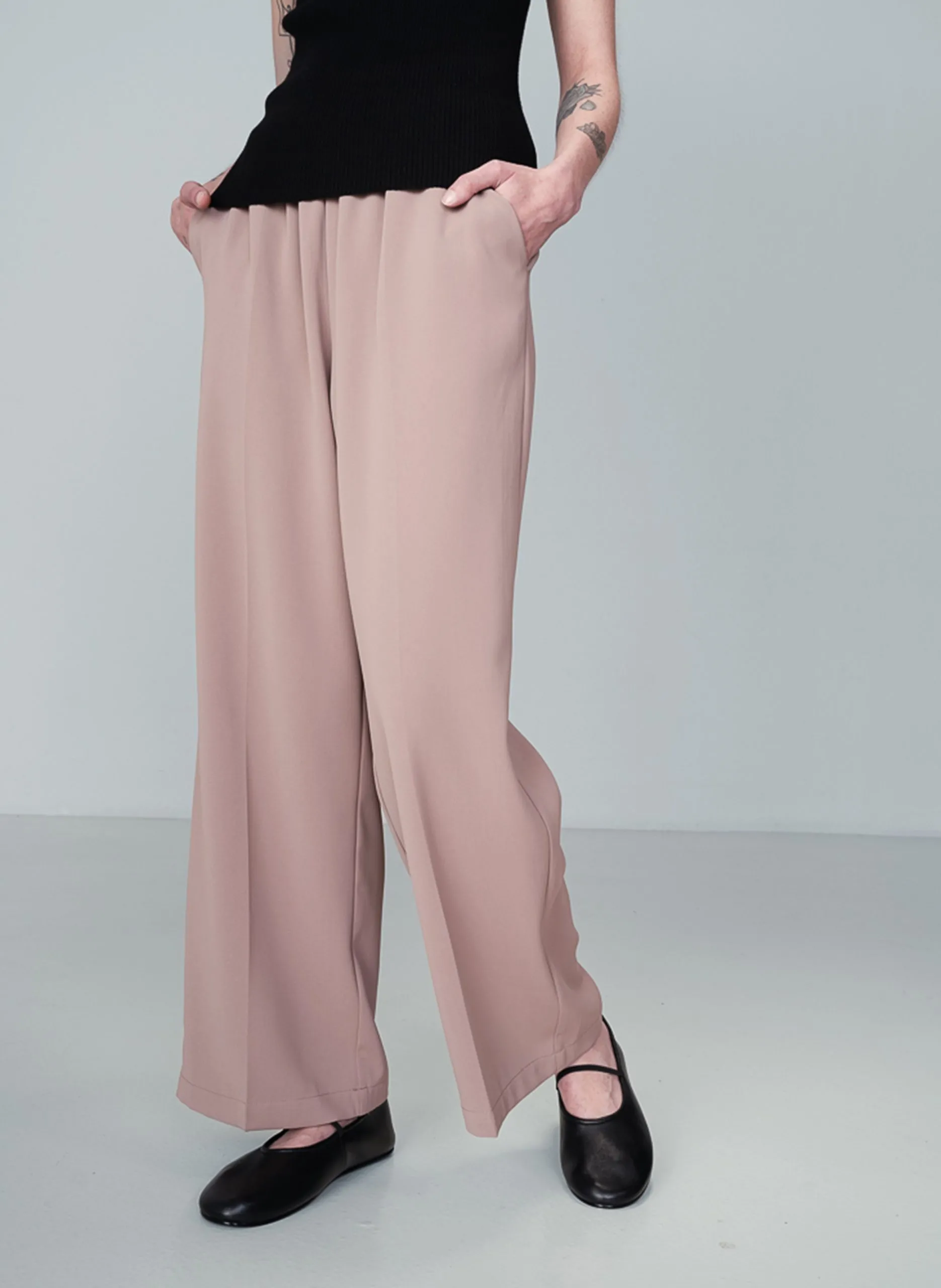 Pantalon large Marron NOBLESSE