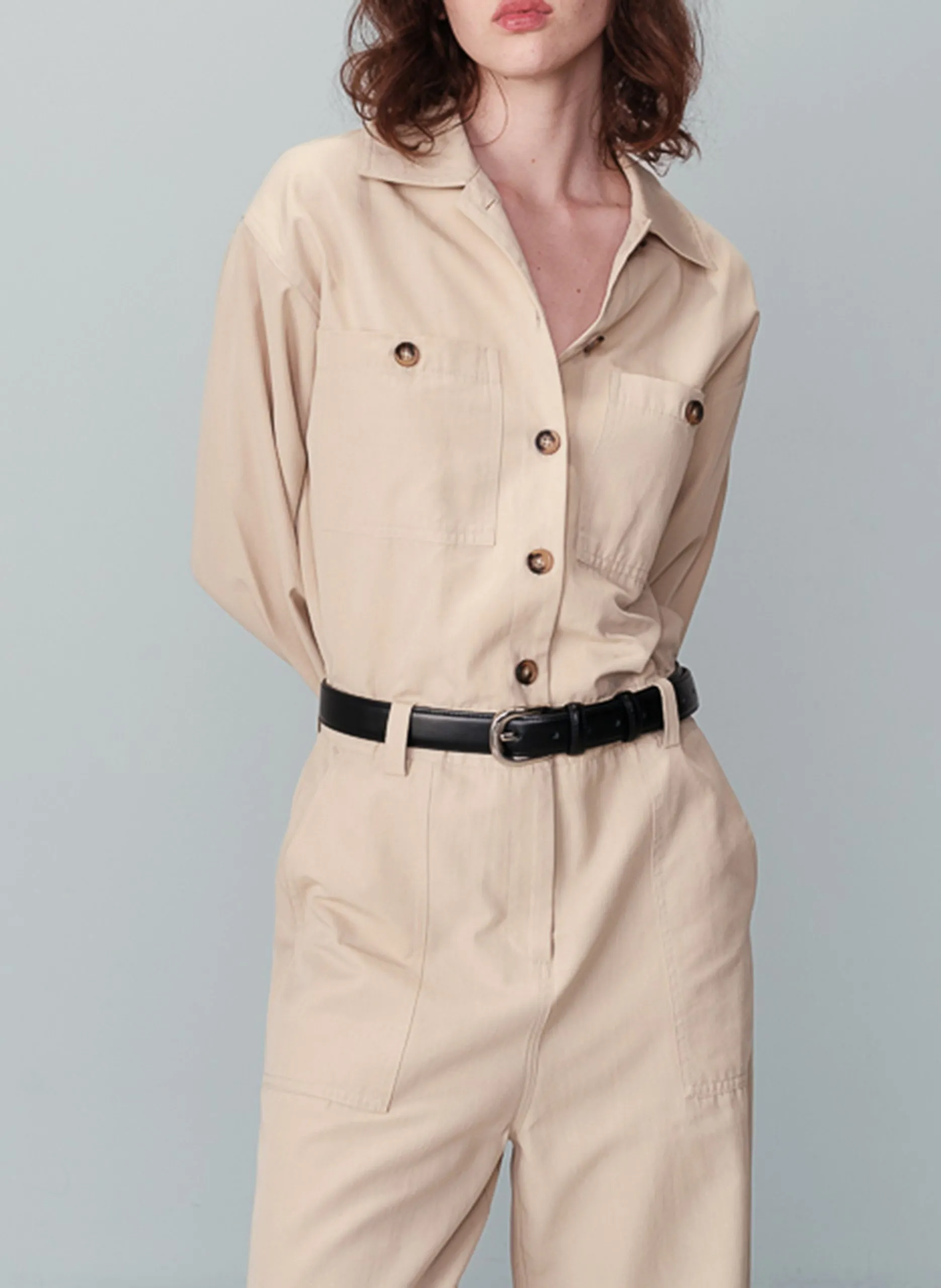 Combinaison pantalon en coton mélangé Marron NORD