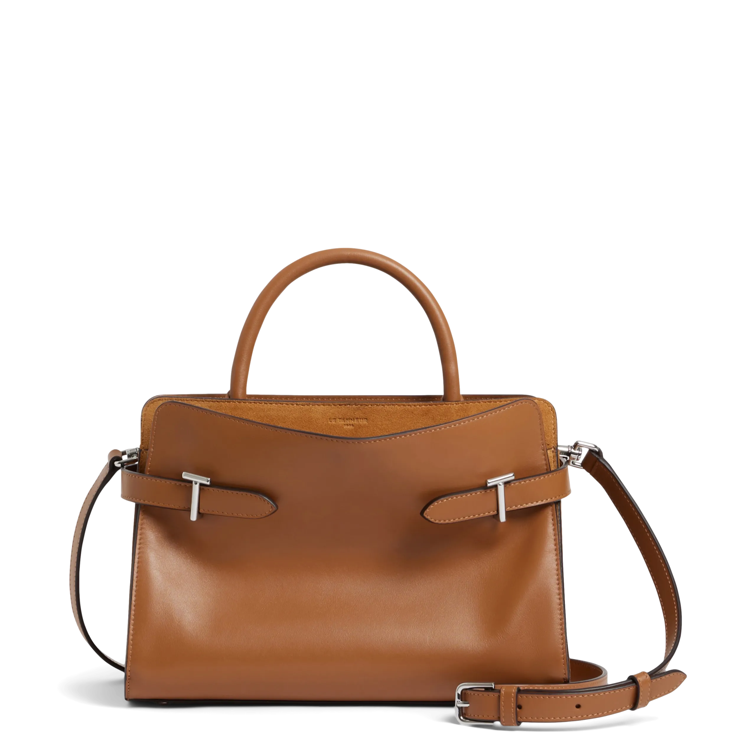 Sac à main moyen en cuir Marron EMIE