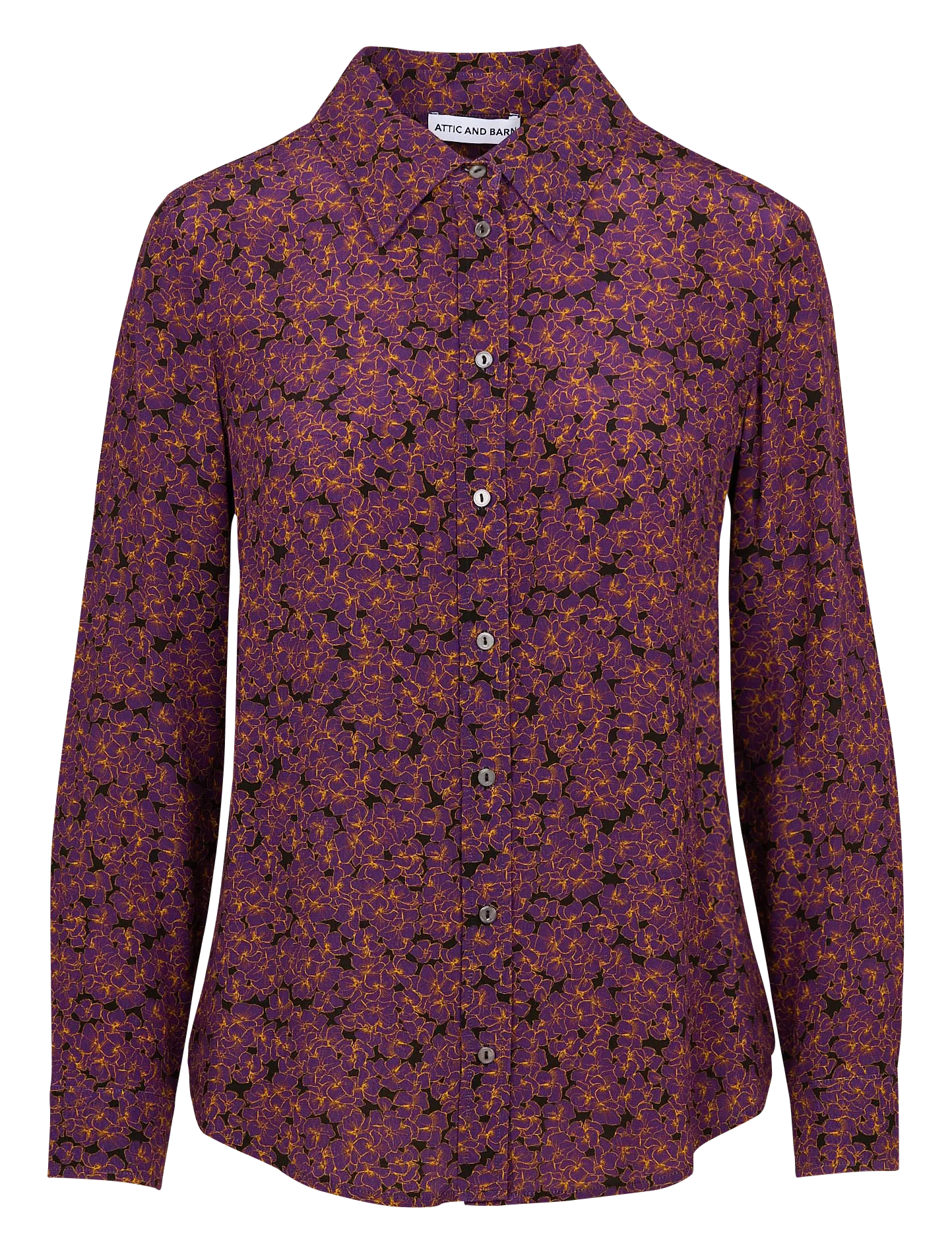Chemise col classique imprimé fleuri Violet AZALEA